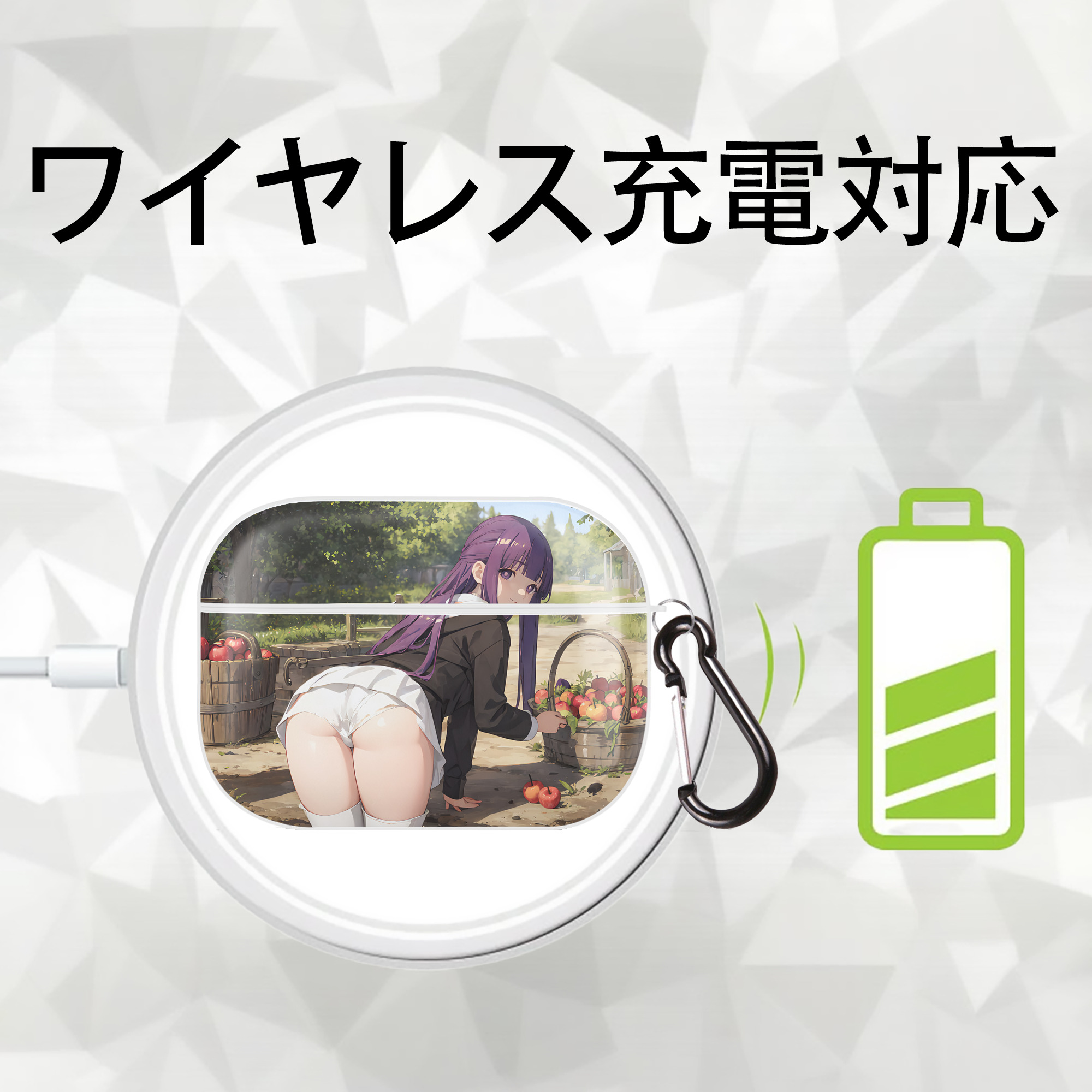 葬送のフリーレン Frieren 【AirPods Pro用】ハードシェル保護ケース 耐衝撃・防指紋・カラビナ付き商品仕様