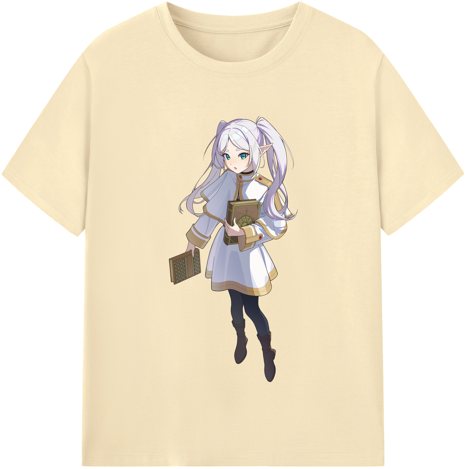 （画像用） 葬送のフリーレン Frieren 綿100％半袖Tシャツ（フロントプリント）