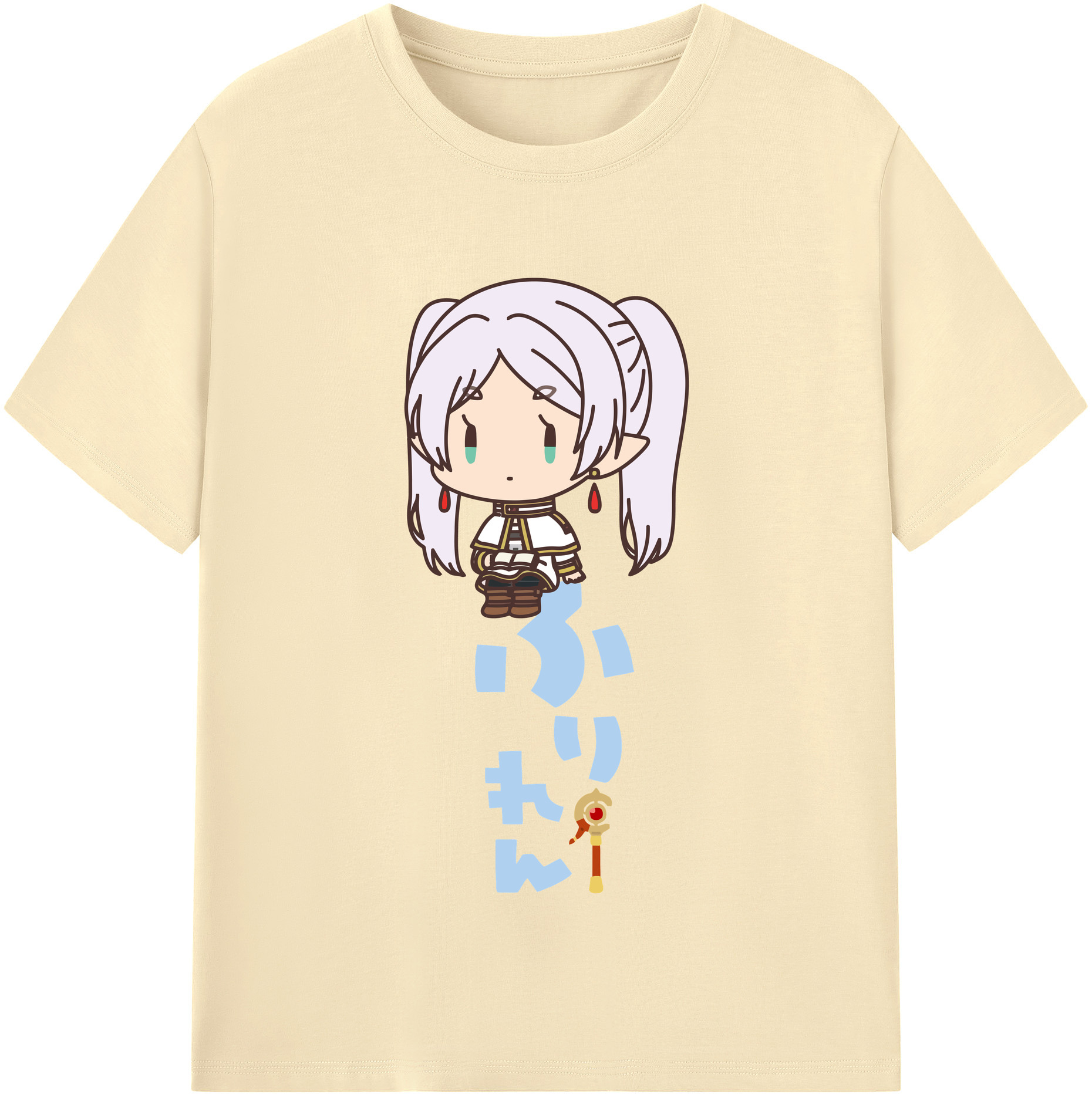 （画像用） 葬送のフリーレン Frieren 綿100％半袖Tシャツ（フロントプリント）