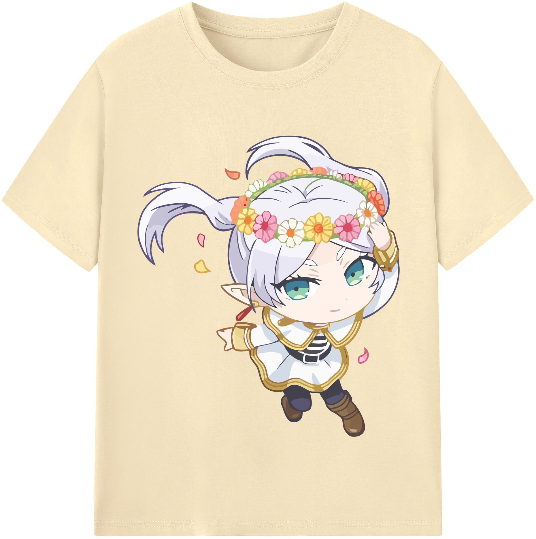 （画像用） 葬送のフリーレン Frieren 綿100％半袖Tシャツ（フロントプリント）