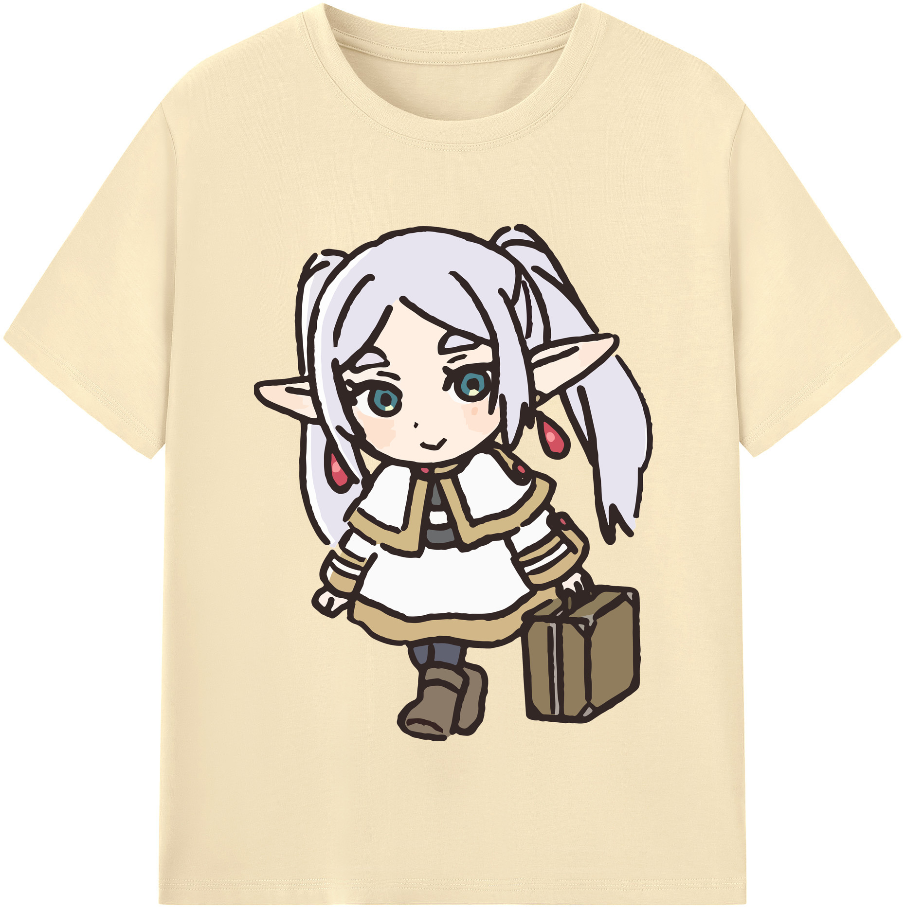 （画像用） 葬送のフリーレン Frieren 綿100％半袖Tシャツ（フロントプリント）