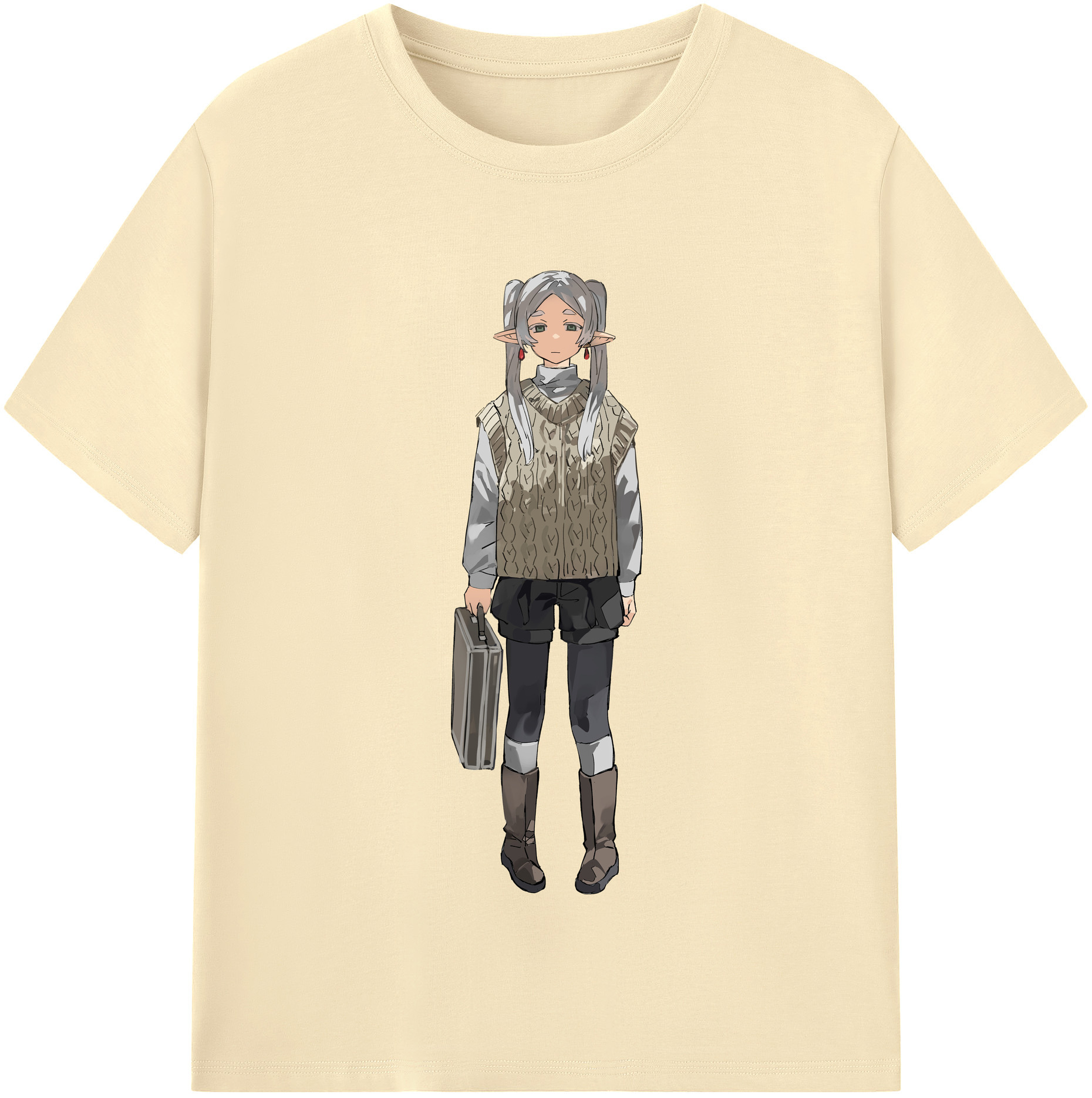 （画像用） 葬送のフリーレン Frieren 綿100％半袖Tシャツ（フロントプリント）