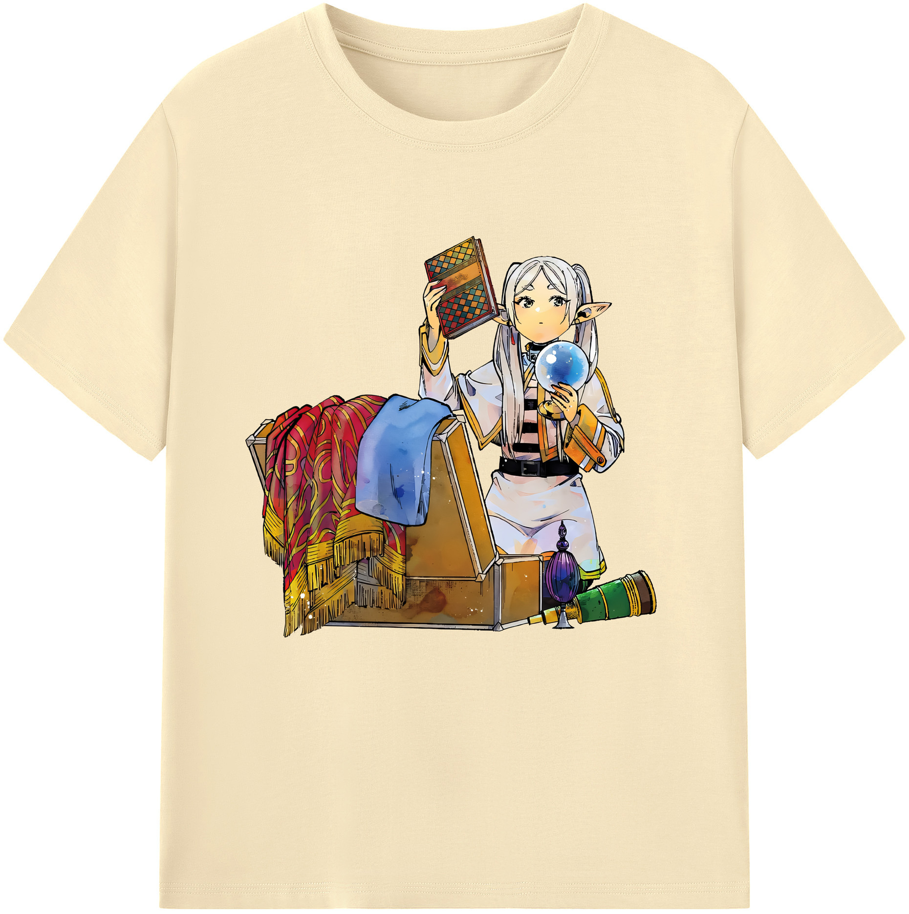 （画像用） 葬送のフリーレン Frieren 綿100％半袖Tシャツ（フロントプリント）