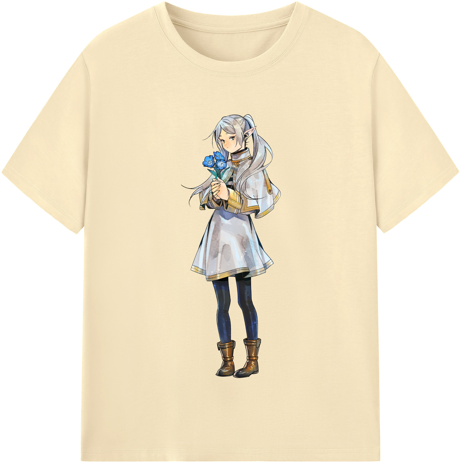 （画像用） 葬送のフリーレン Frieren 綿100％半袖Tシャツ（フロントプリント）