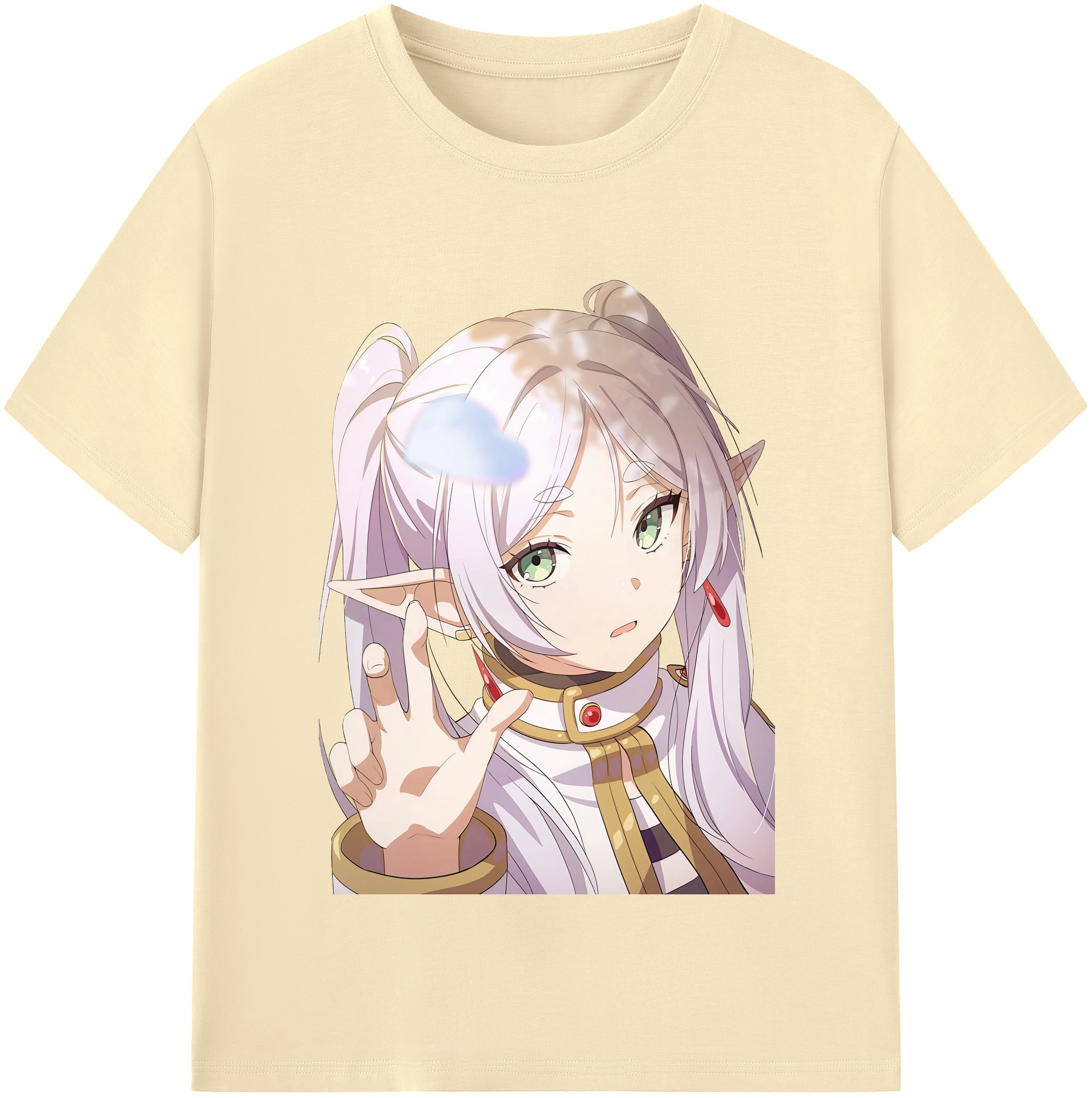 （画像用） 葬送のフリーレン Frieren 綿100％半袖Tシャツ（フロントプリント）
