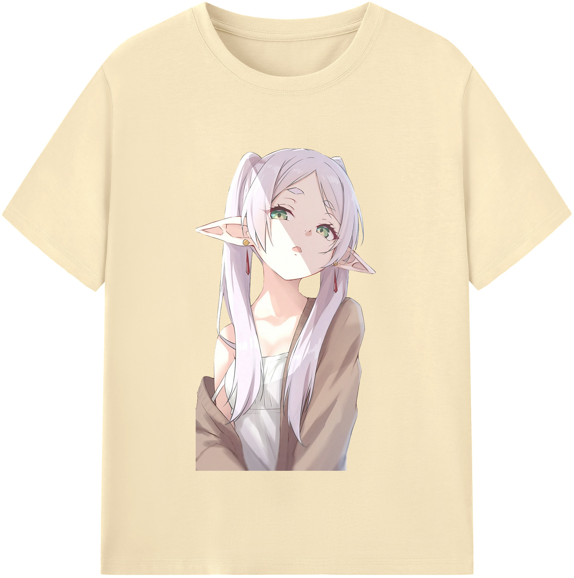 （画像用） 葬送のフリーレン Frieren 綿100％半袖Tシャツ（フロントプリント）