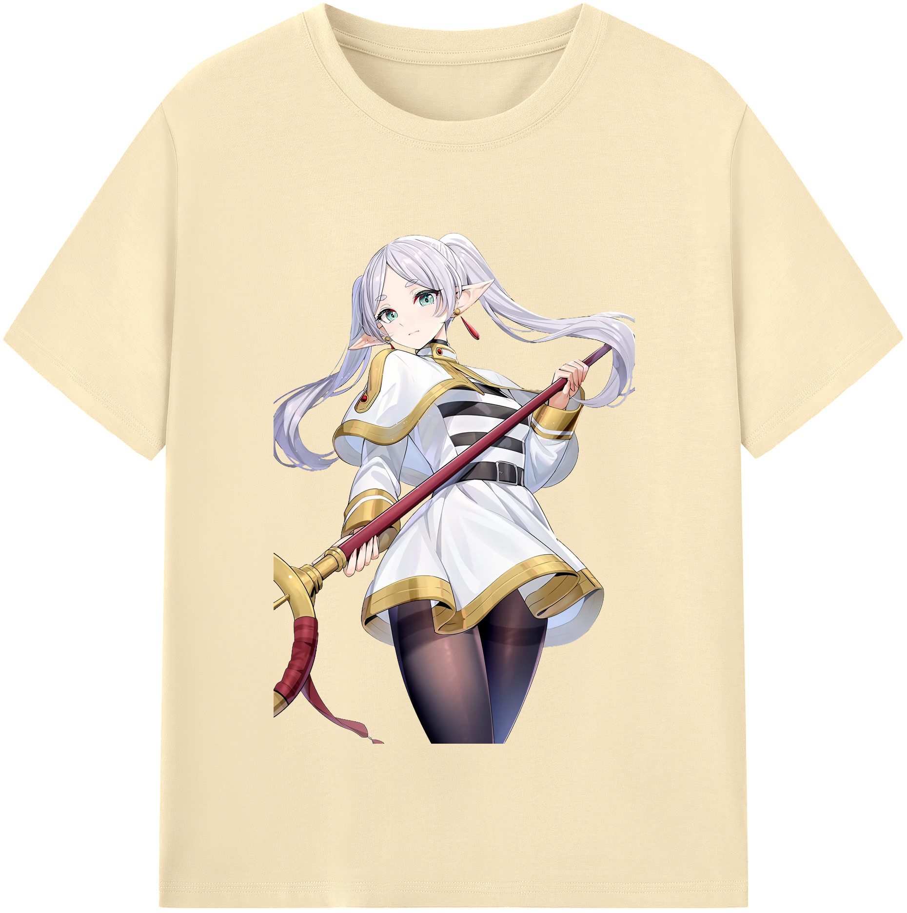 （画像用） 葬送のフリーレン Frieren 綿100％半袖Tシャツ（フロントプリント）