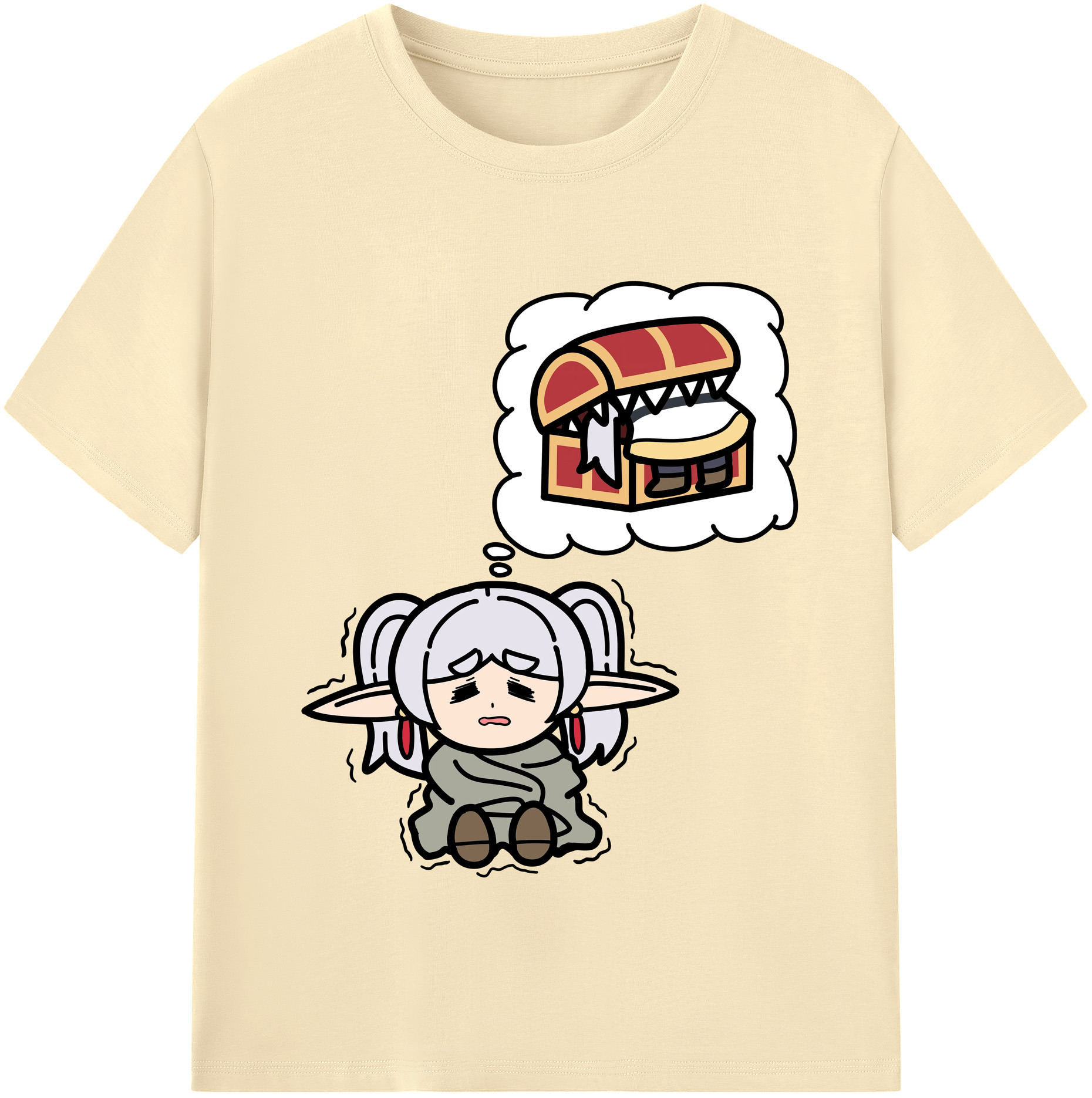 （画像用） 葬送のフリーレン Frieren 綿100％半袖Tシャツ（フロントプリント）