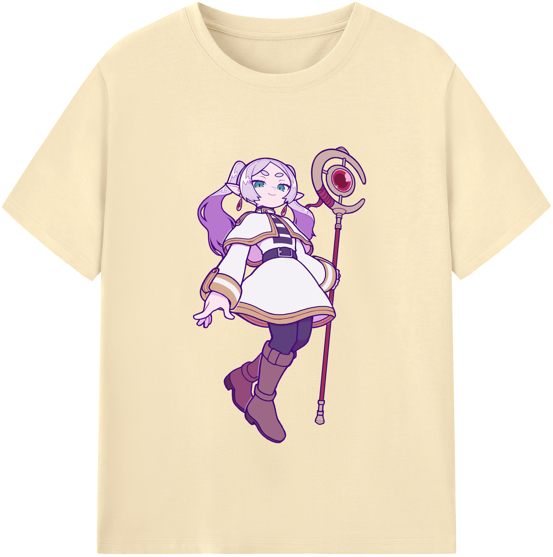 （画像用） 葬送のフリーレン Frieren 綿100％半袖Tシャツ（フロントプリント）
