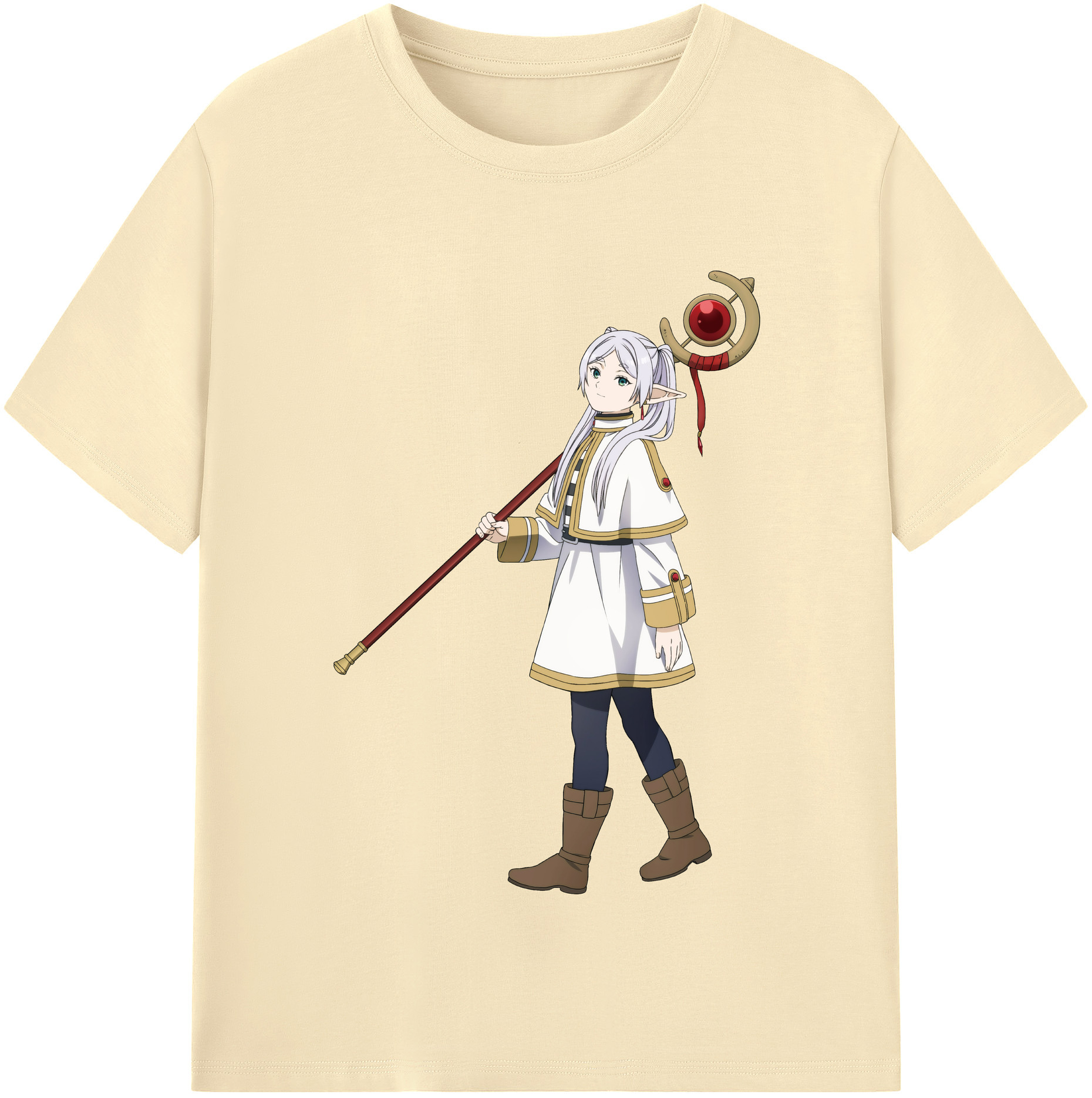 （画像用） 葬送のフリーレン Frieren 綿100％半袖Tシャツ（フロントプリント）