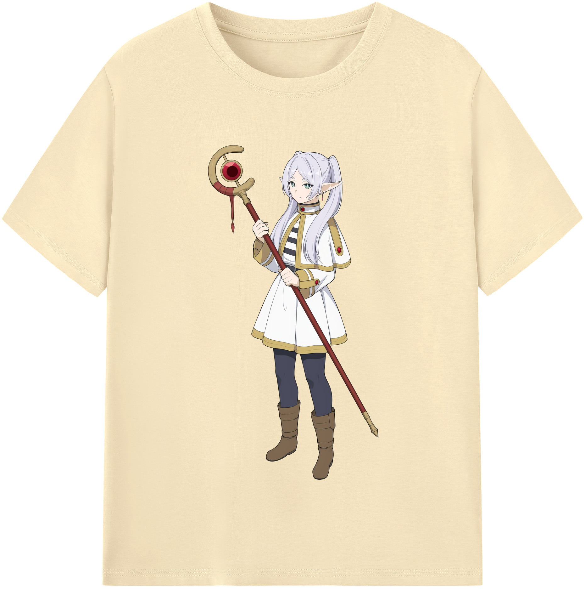 （画像用） 葬送のフリーレン Frieren 綿100％半袖Tシャツ（フロントプリント）