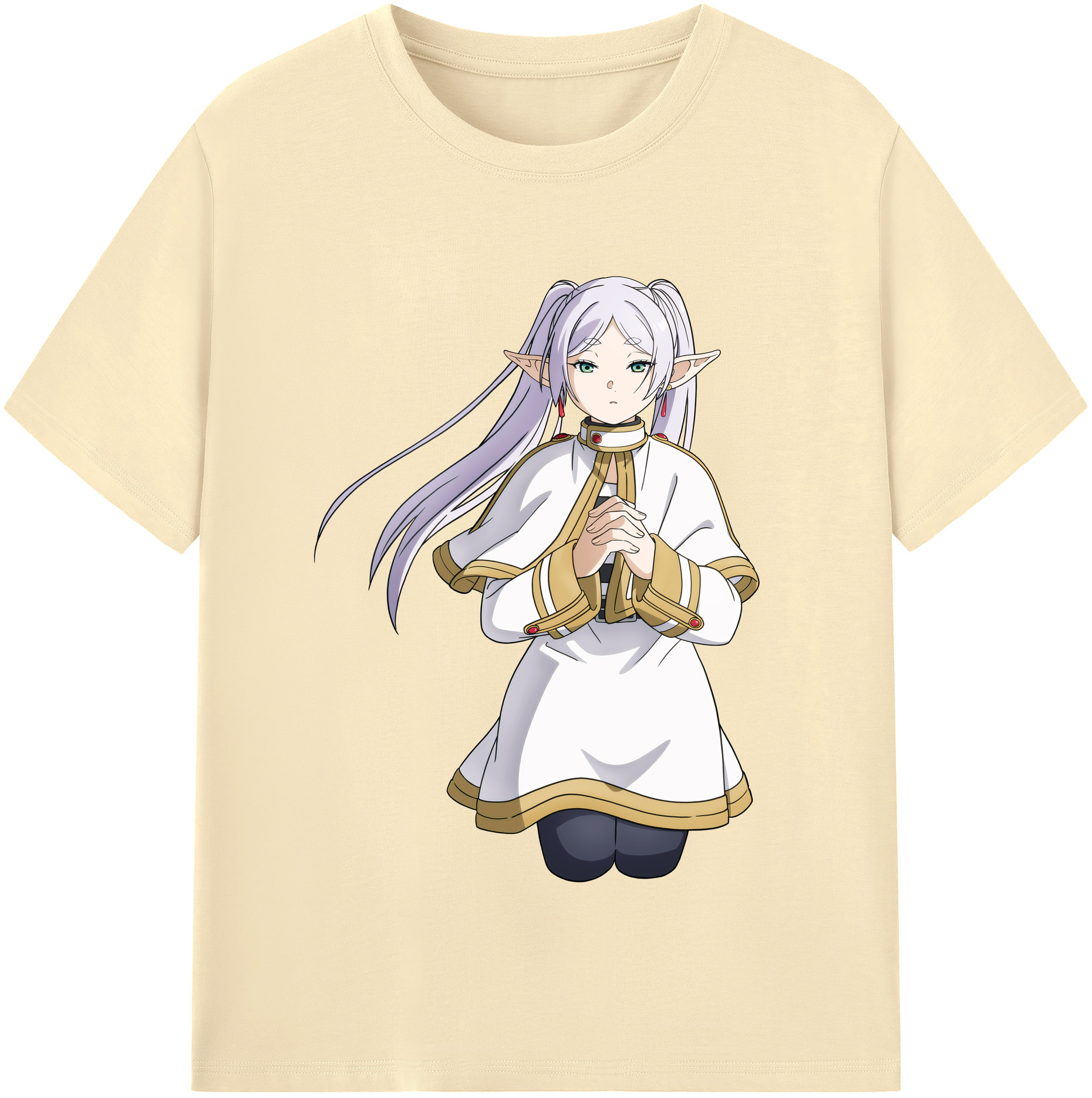（画像用） 葬送のフリーレン Frieren 綿100％半袖Tシャツ（フロントプリント）