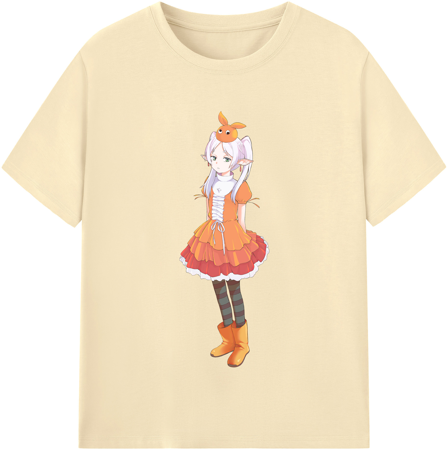 （画像用） 葬送のフリーレン Frieren 綿100％半袖Tシャツ（フロントプリント）