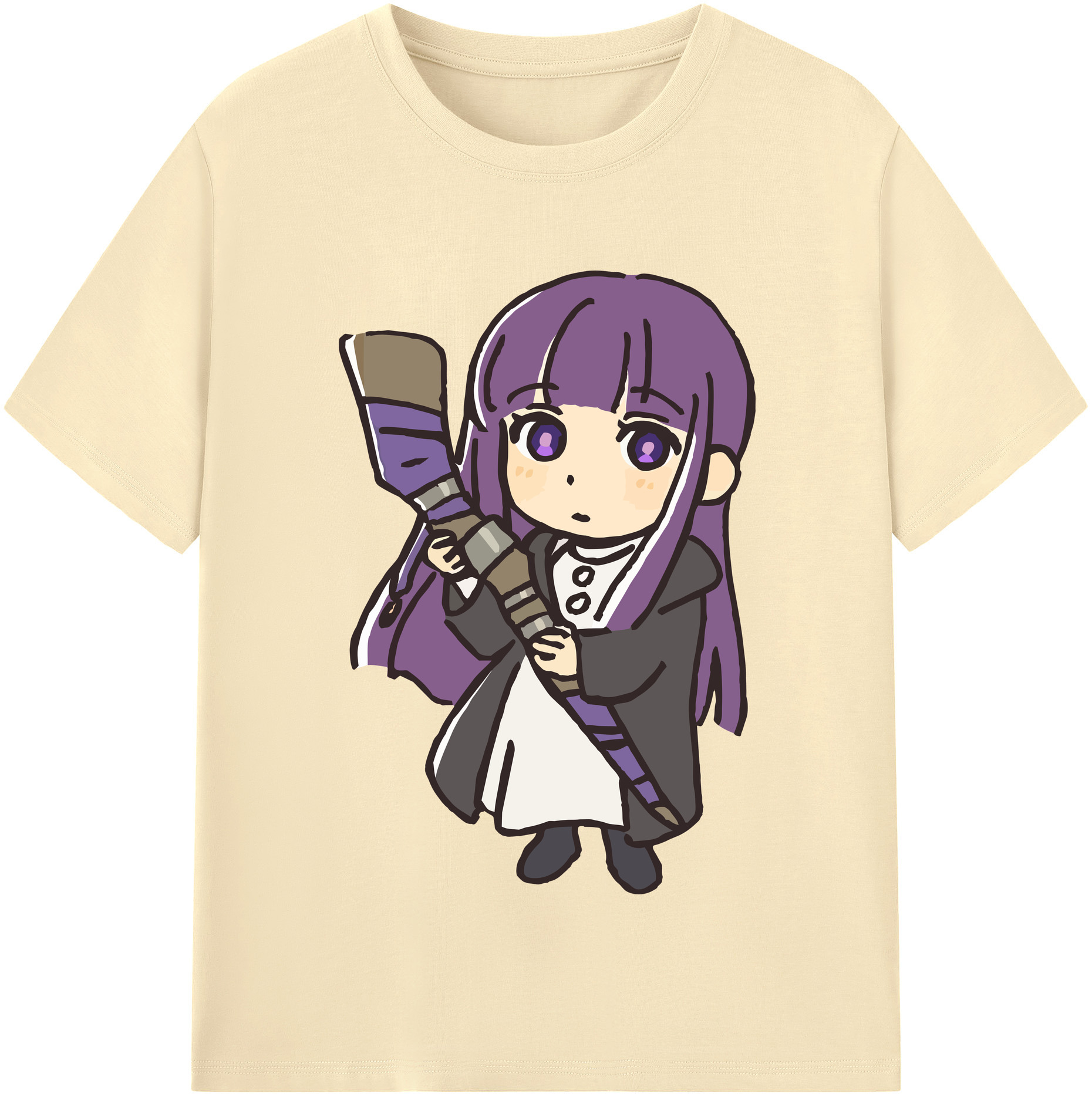 （画像用） 葬送のフリーレン Frieren 綿100％半袖Tシャツ（フロントプリント）
