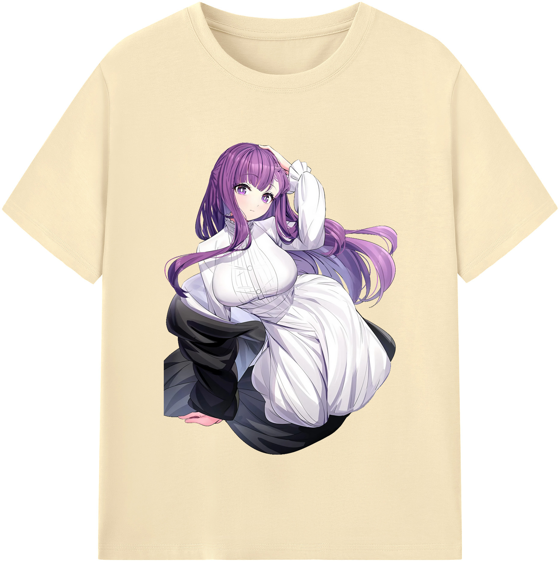 （画像用） 葬送のフリーレン Frieren 綿100％半袖Tシャツ（フロントプリント）