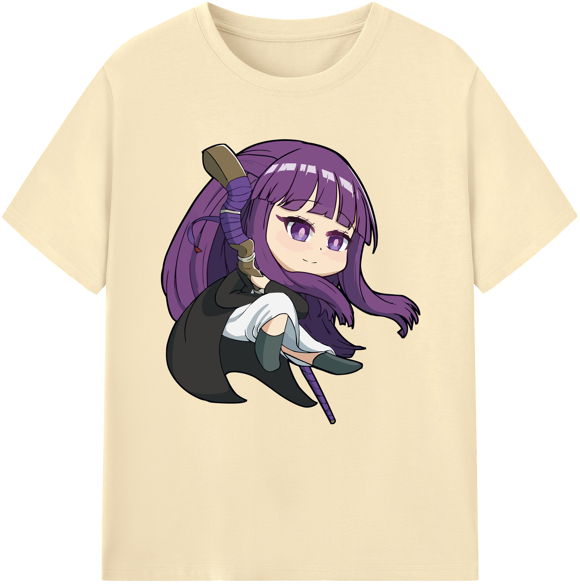 （画像用） 葬送のフリーレン Frieren 綿100％半袖Tシャツ（フロントプリント）