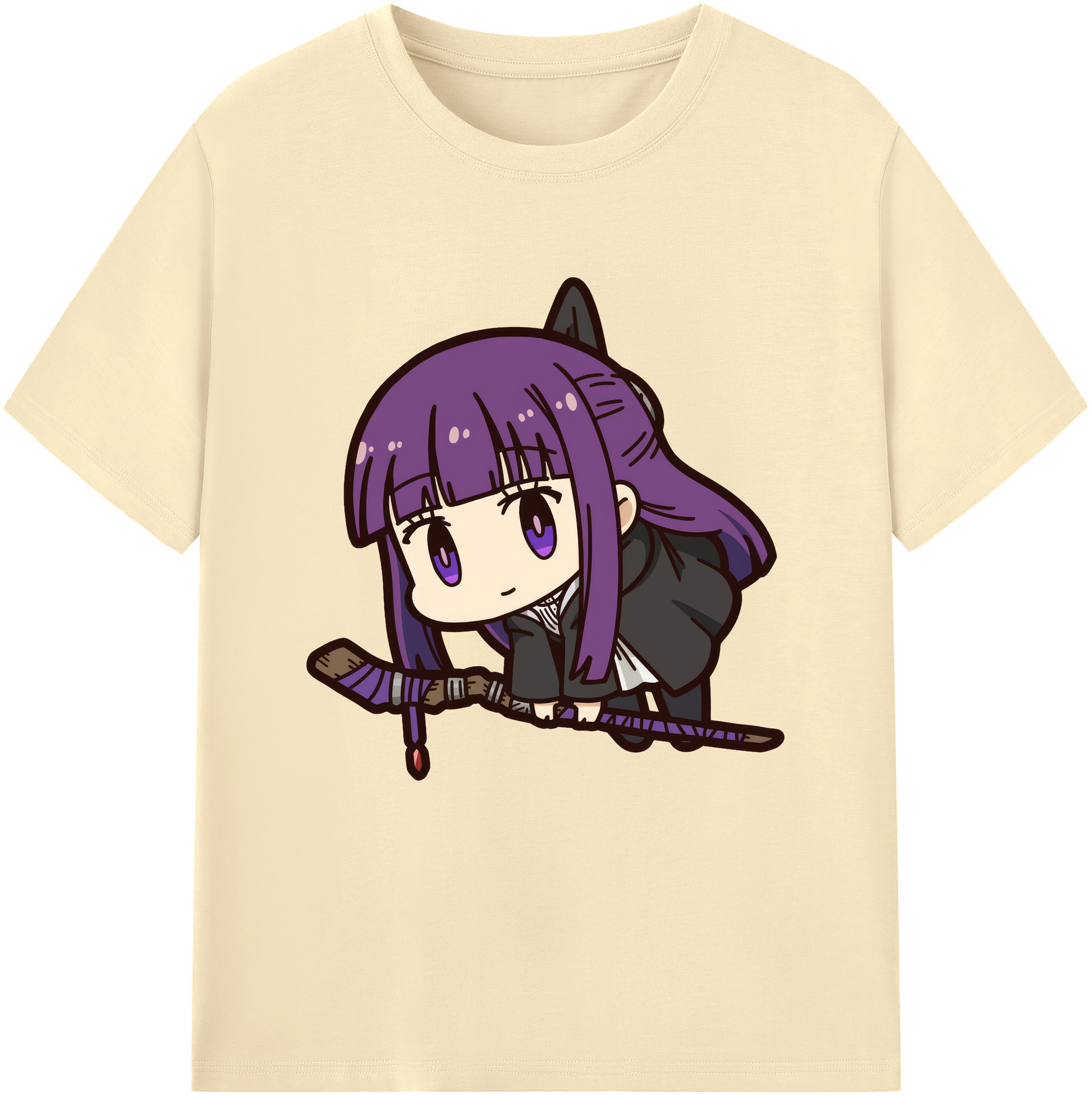 （画像用） 葬送のフリーレン Frieren 綿100％半袖Tシャツ（フロントプリント）