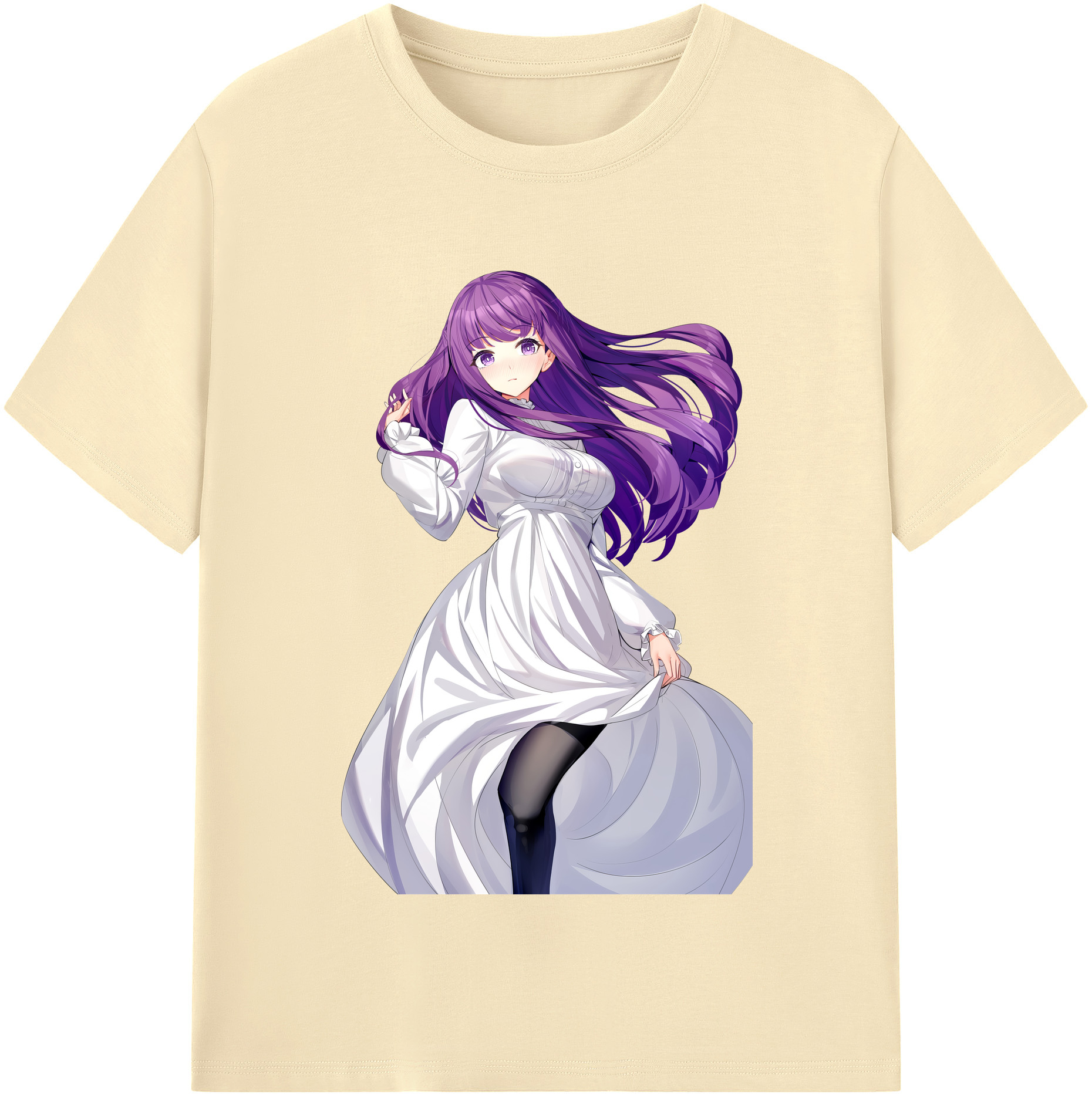 （画像用） 葬送のフリーレン Frieren 綿100％半袖Tシャツ（フロントプリント）