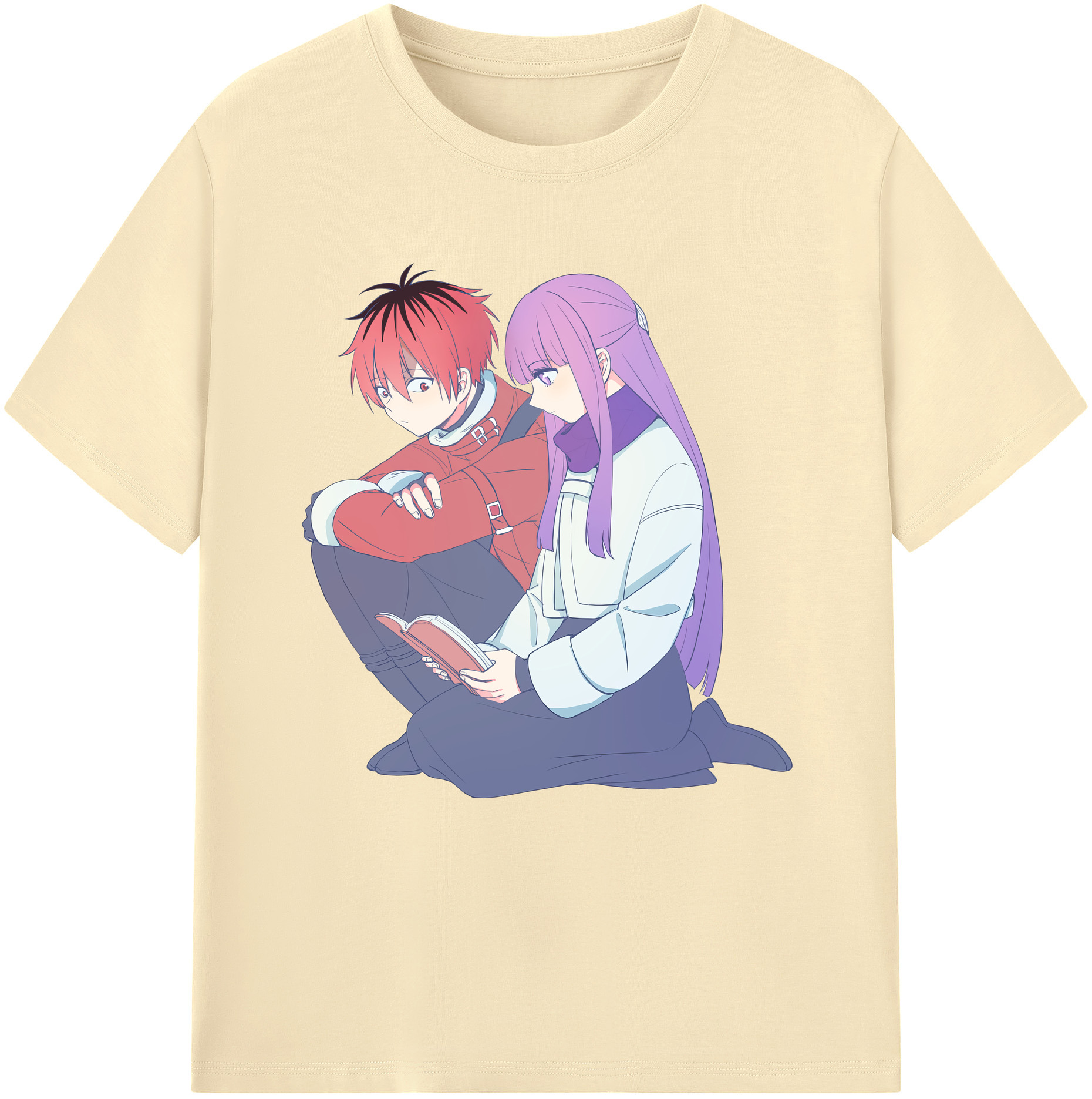 （画像用） 葬送のフリーレン Frieren 綿100％半袖Tシャツ（フロントプリント）