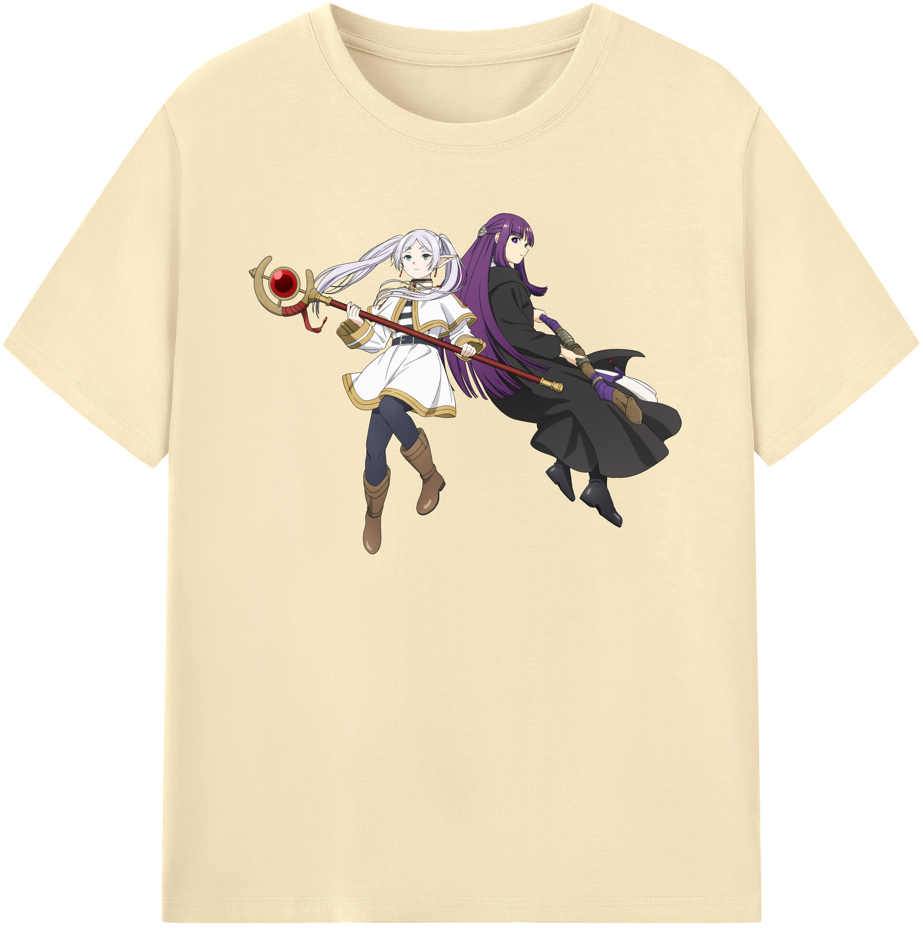 （画像用） 葬送のフリーレン Frieren 綿100％半袖Tシャツ（フロントプリント）