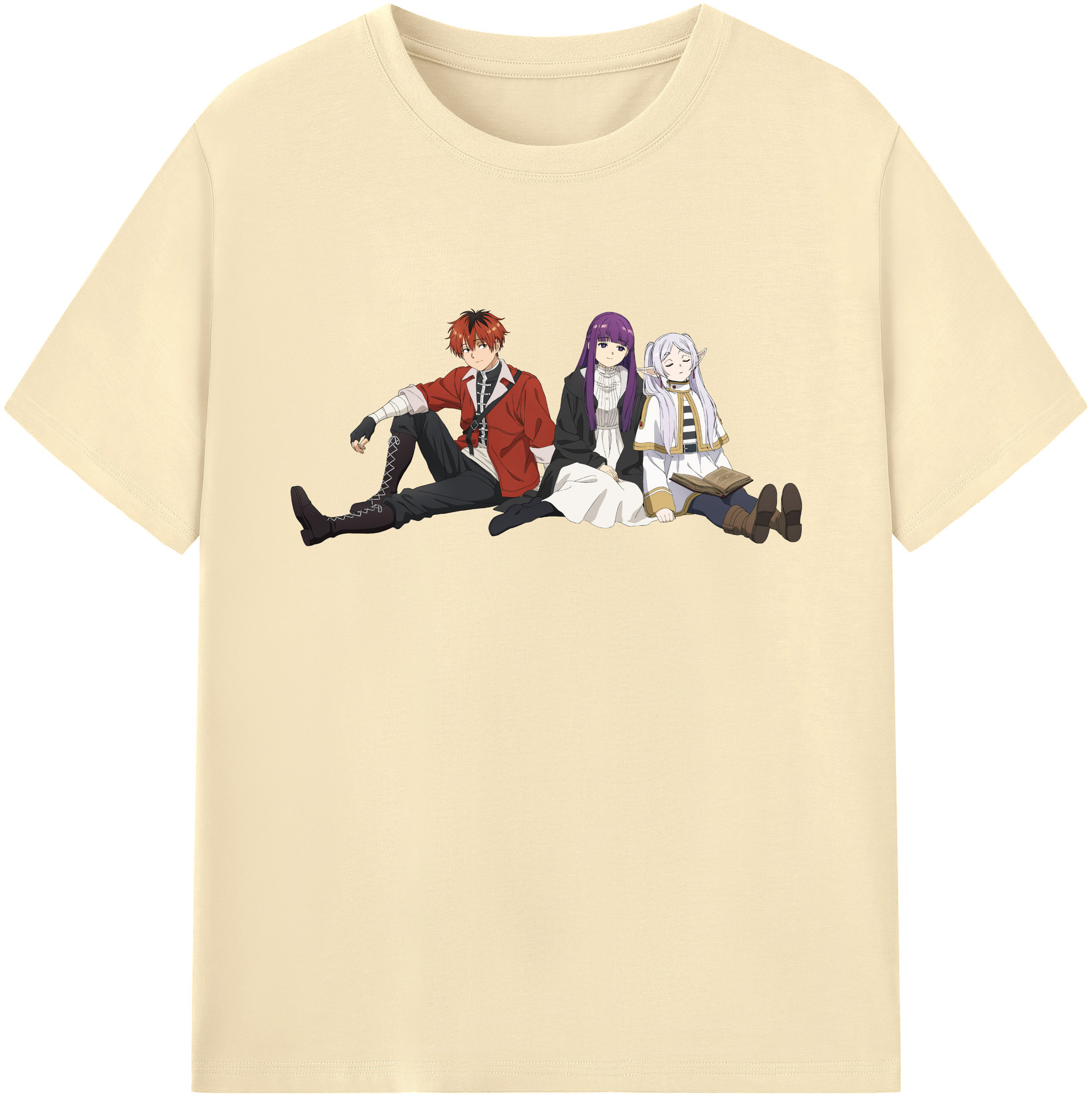 （画像用） 葬送のフリーレン Frieren 綿100％半袖Tシャツ（フロントプリント）