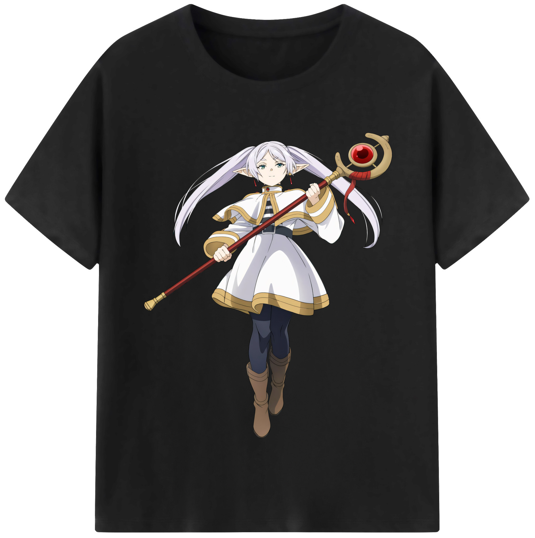 （画像用） 葬送のフリーレン Frieren 綿100％半袖Tシャツ（フロントプリント）