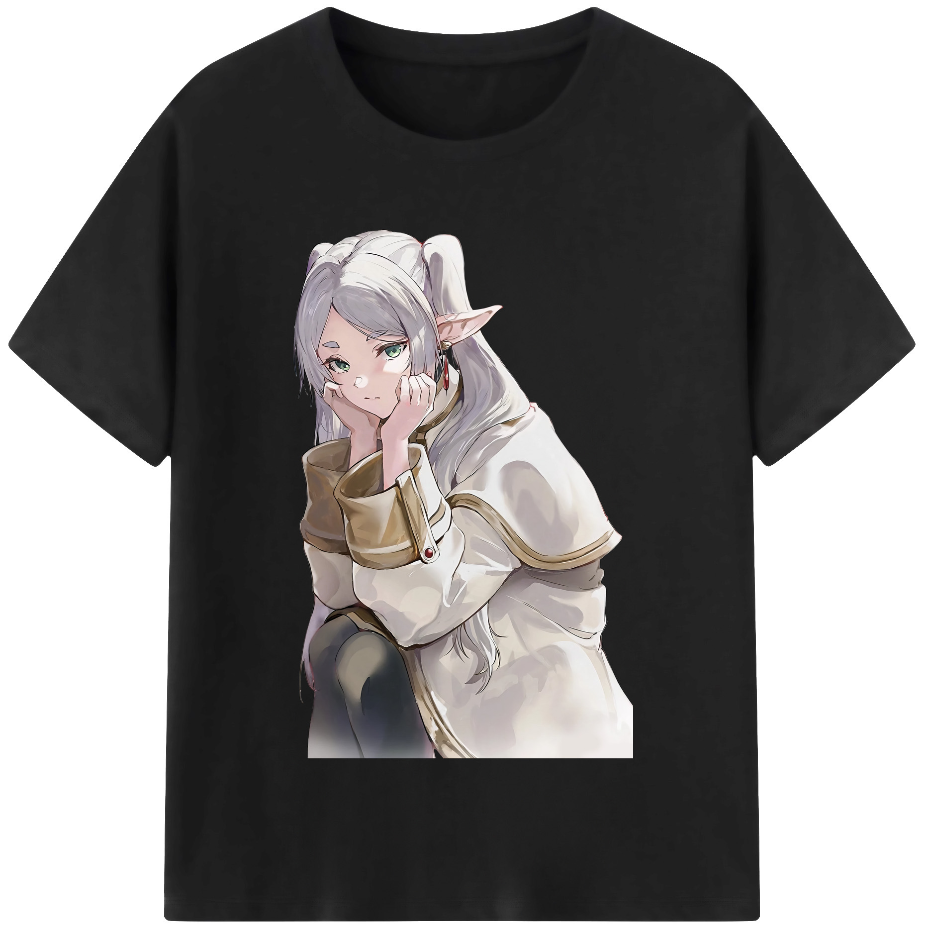 （画像用） 葬送のフリーレン Frieren 綿100％半袖Tシャツ（フロントプリント）
