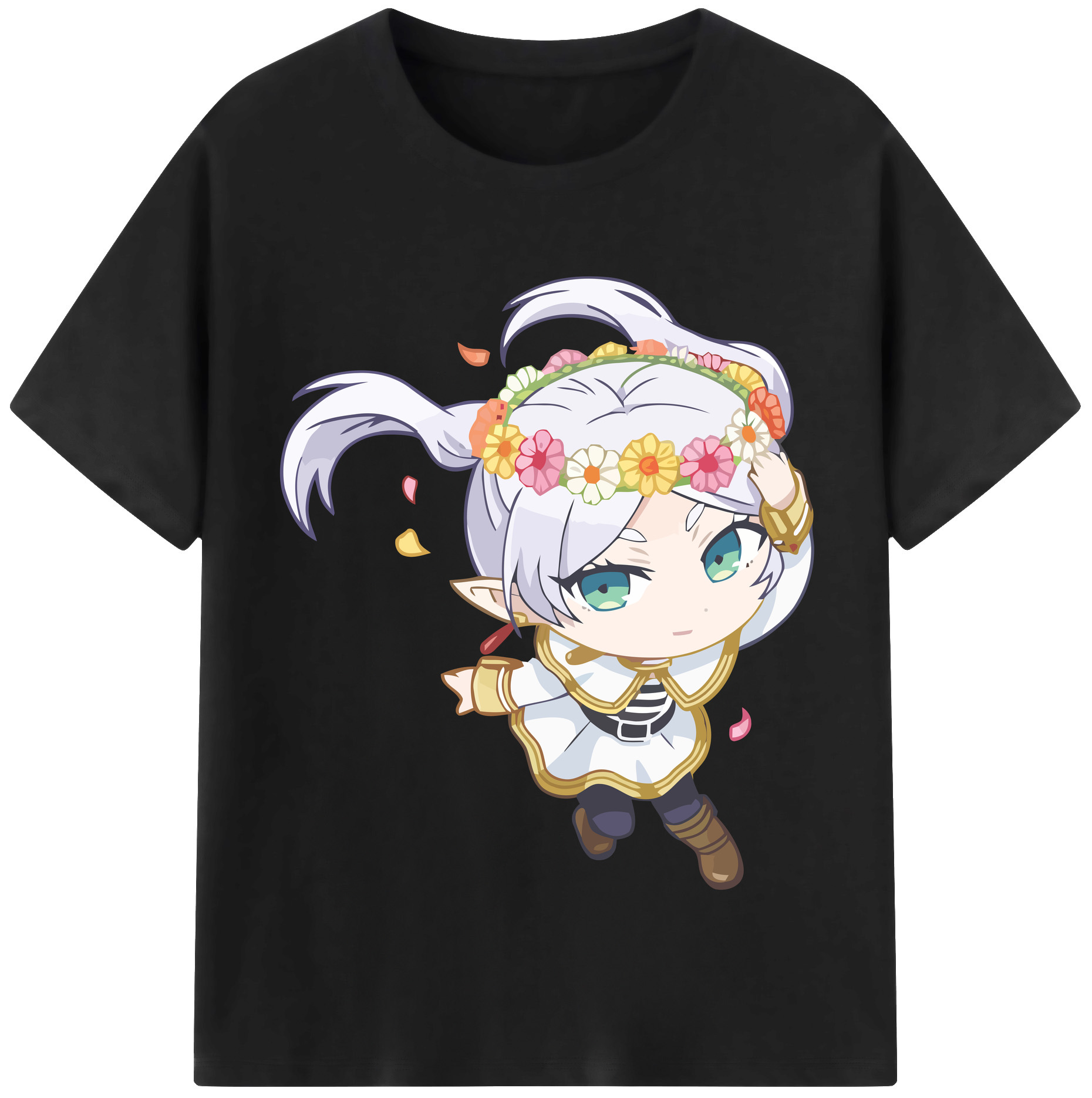 （画像用） 葬送のフリーレン Frieren 綿100％半袖Tシャツ（フロントプリント）