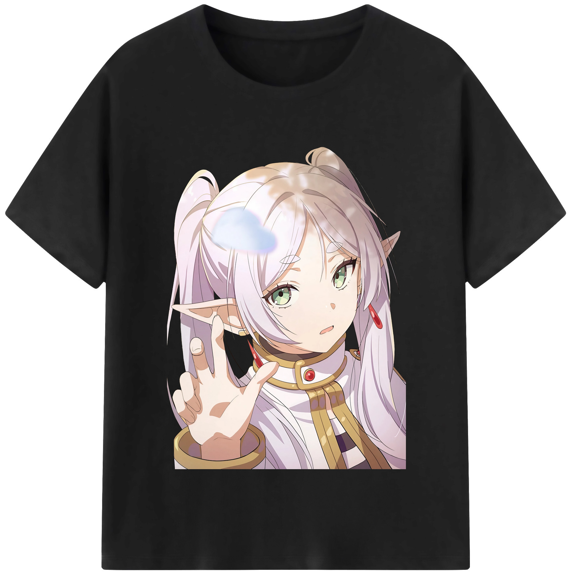 （画像用） 葬送のフリーレン Frieren 綿100％半袖Tシャツ（フロントプリント）
