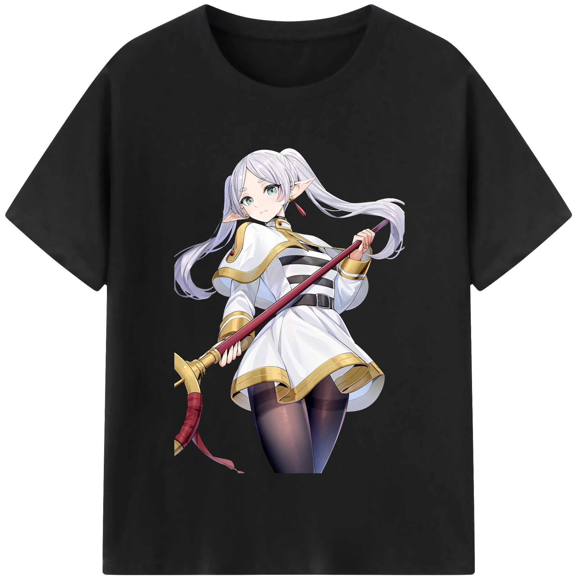 （画像用） 葬送のフリーレン Frieren 綿100％半袖Tシャツ（フロントプリント）