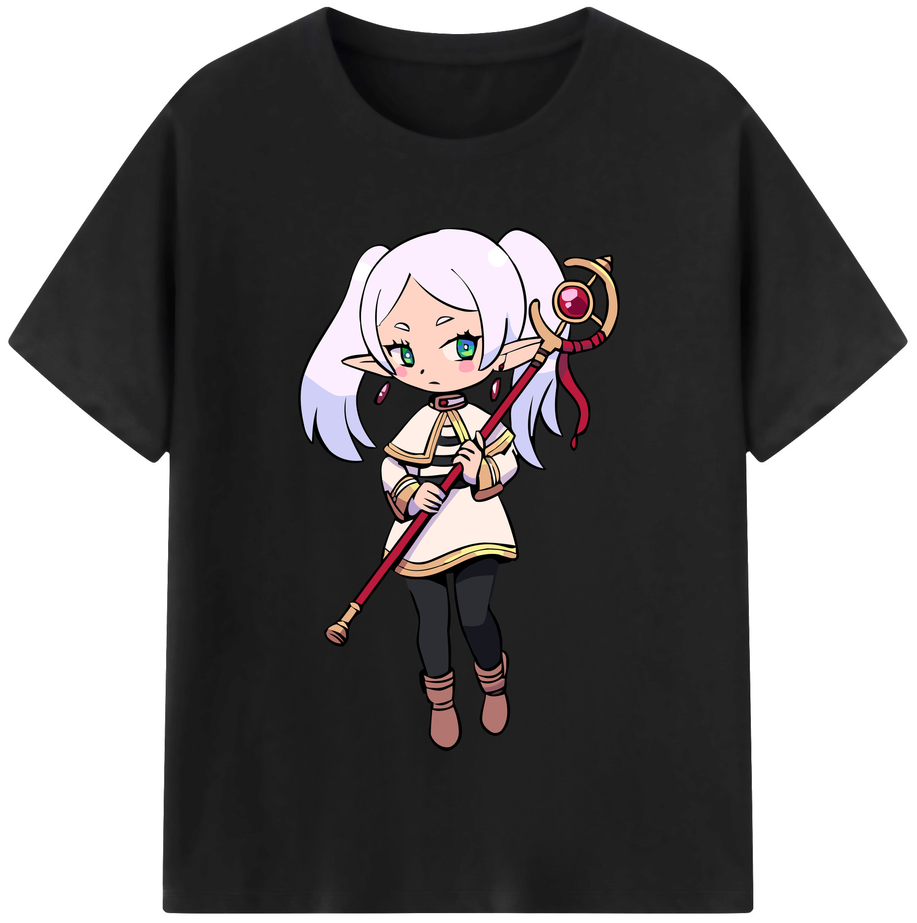 （画像用） 葬送のフリーレン Frieren 綿100％半袖Tシャツ（フロントプリント）