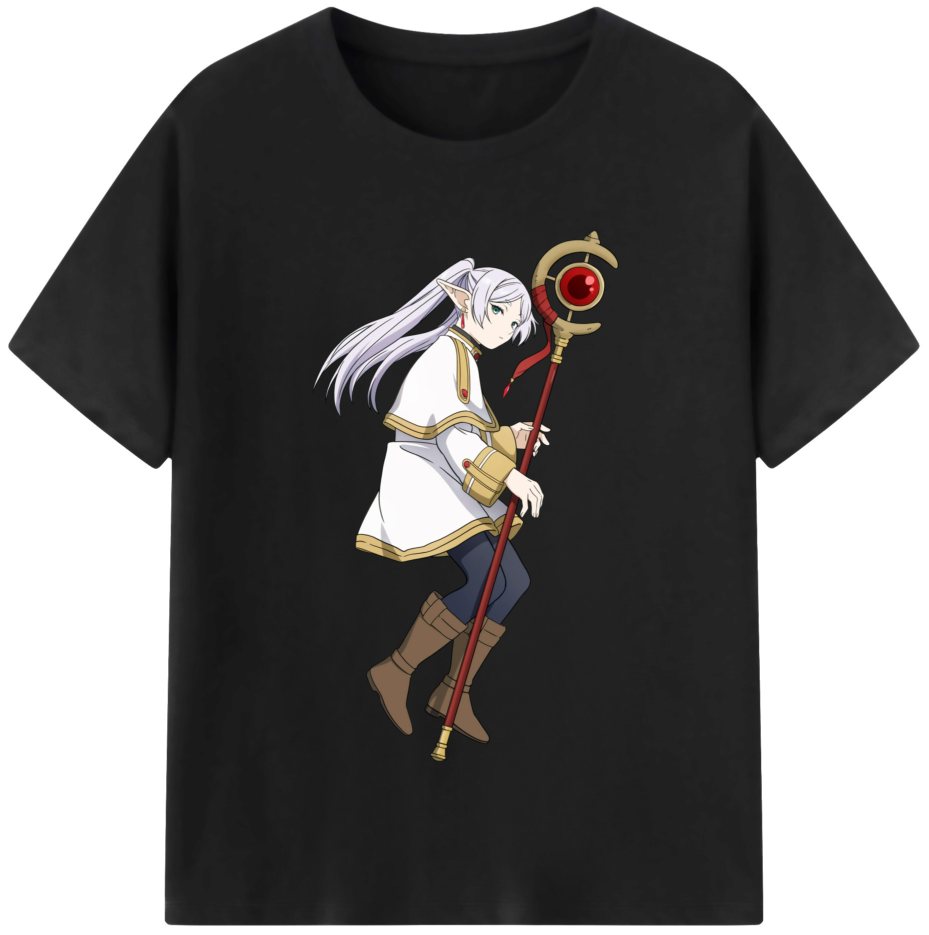 （画像用） 葬送のフリーレン Frieren 綿100％半袖Tシャツ（フロントプリント）