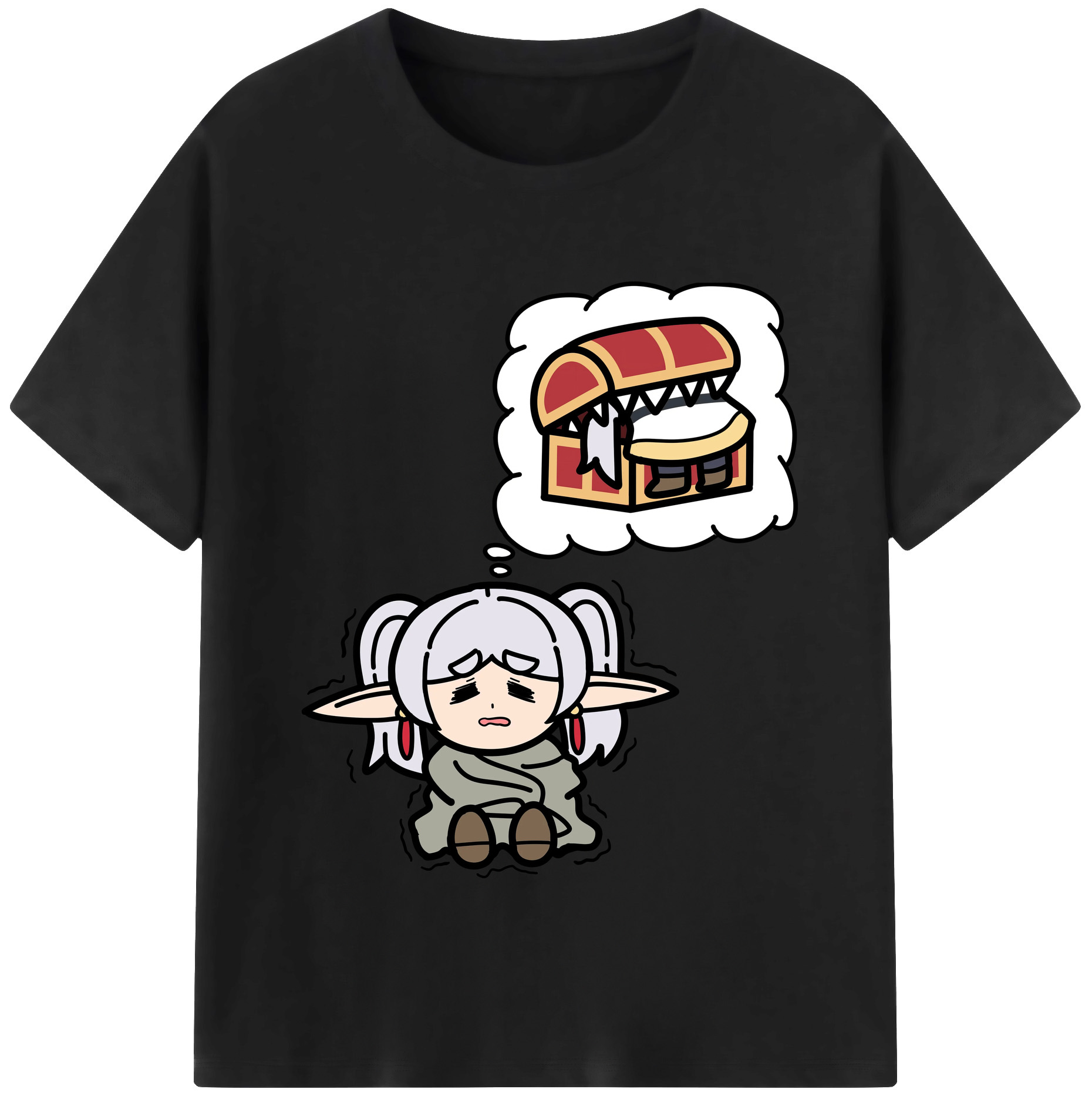 （画像用） 葬送のフリーレン Frieren 綿100％半袖Tシャツ（フロントプリント）