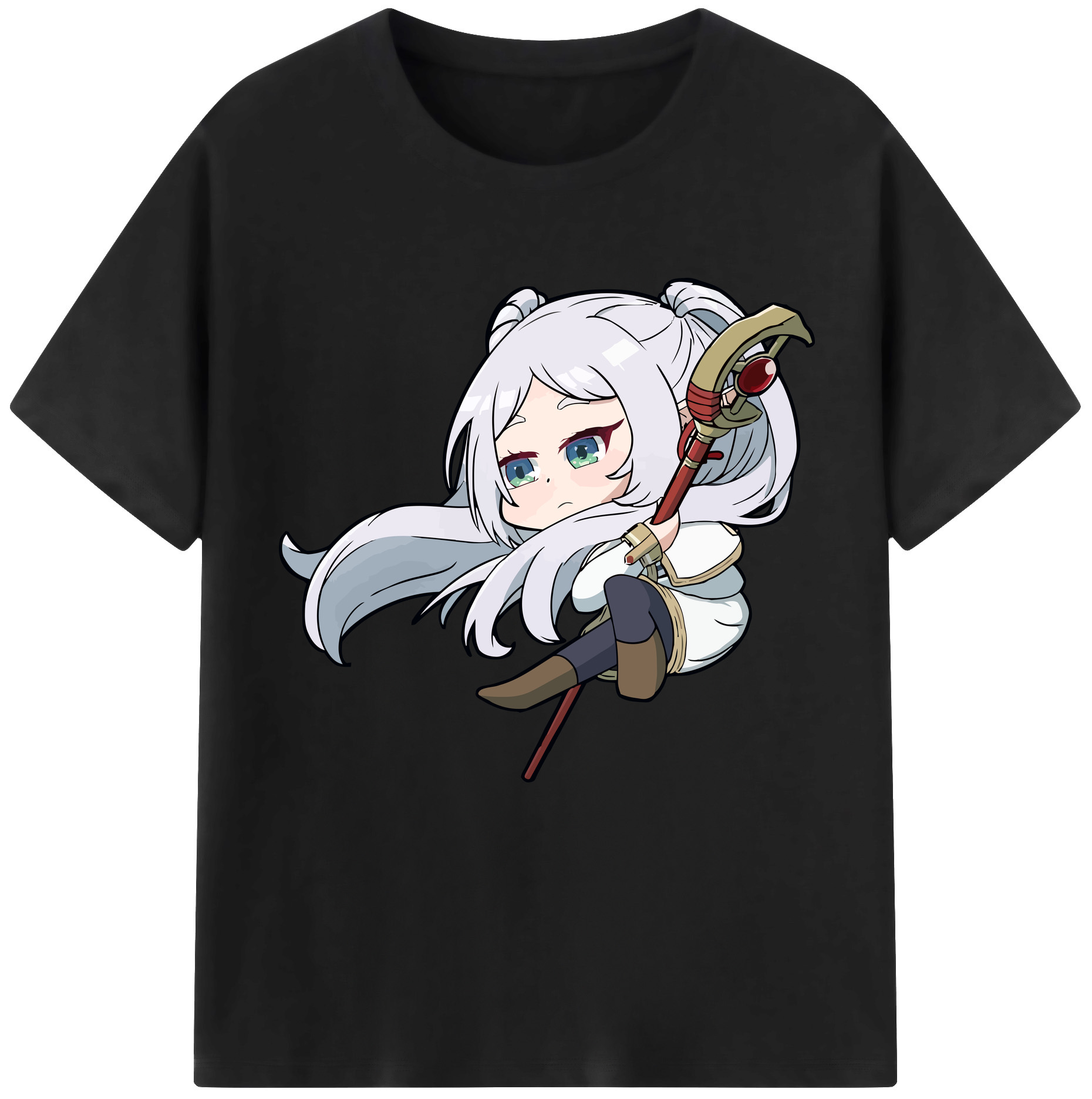 （画像用） 葬送のフリーレン Frieren 綿100％半袖Tシャツ（フロントプリント）