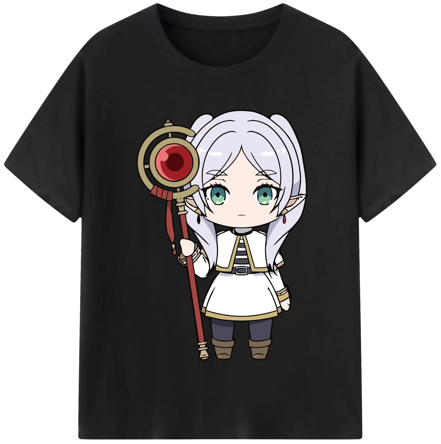 （画像用） 葬送のフリーレン Frieren 綿100％半袖Tシャツ（フロントプリント）