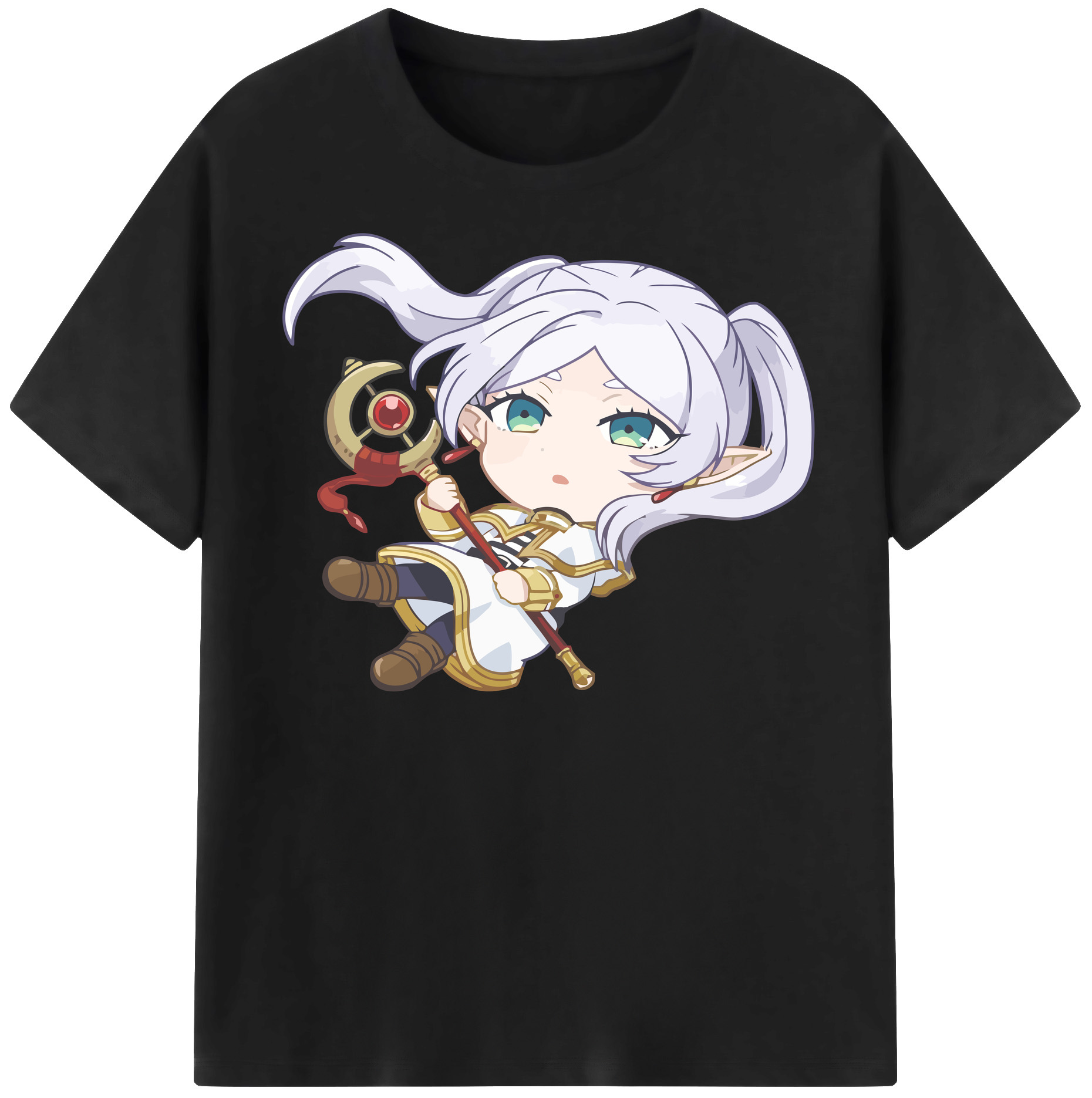 （画像用） 葬送のフリーレン Frieren 綿100％半袖Tシャツ（フロントプリント）