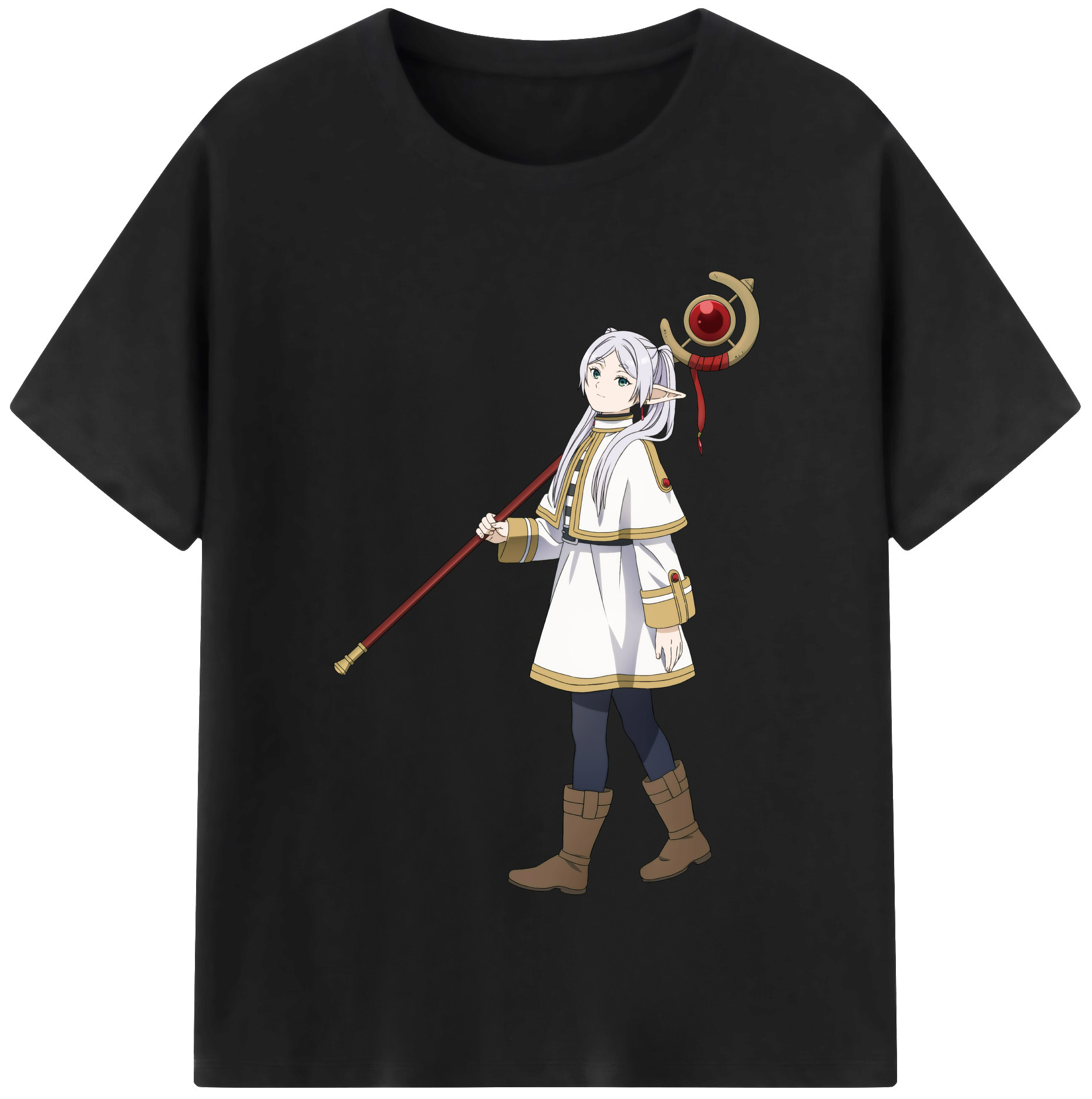 （画像用） 葬送のフリーレン Frieren 綿100％半袖Tシャツ（フロントプリント）