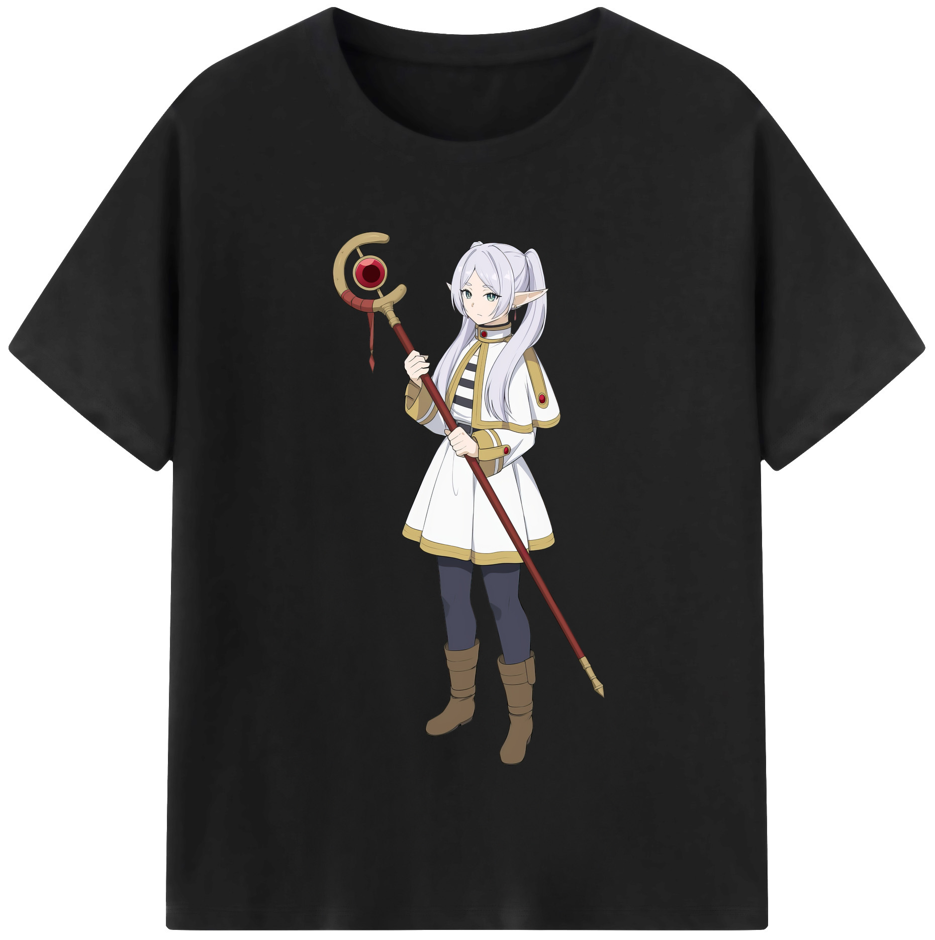 （画像用） 葬送のフリーレン Frieren 綿100％半袖Tシャツ（フロントプリント）