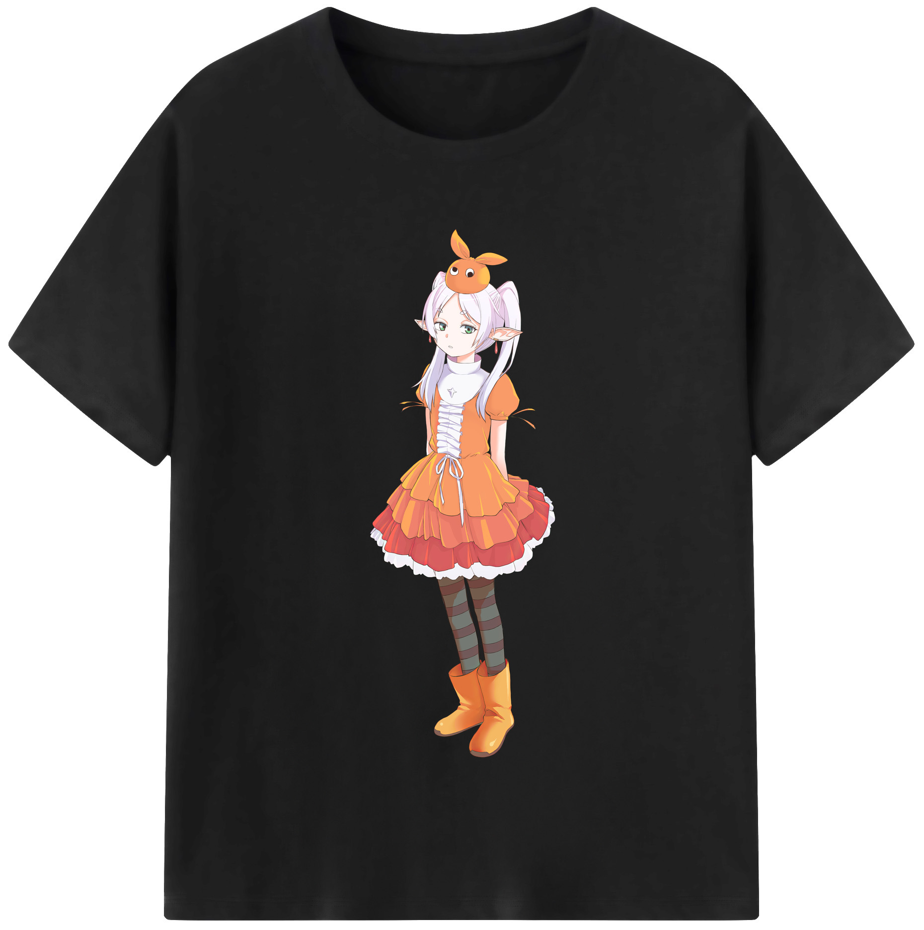 （画像用） 葬送のフリーレン Frieren 綿100％半袖Tシャツ（フロントプリント）