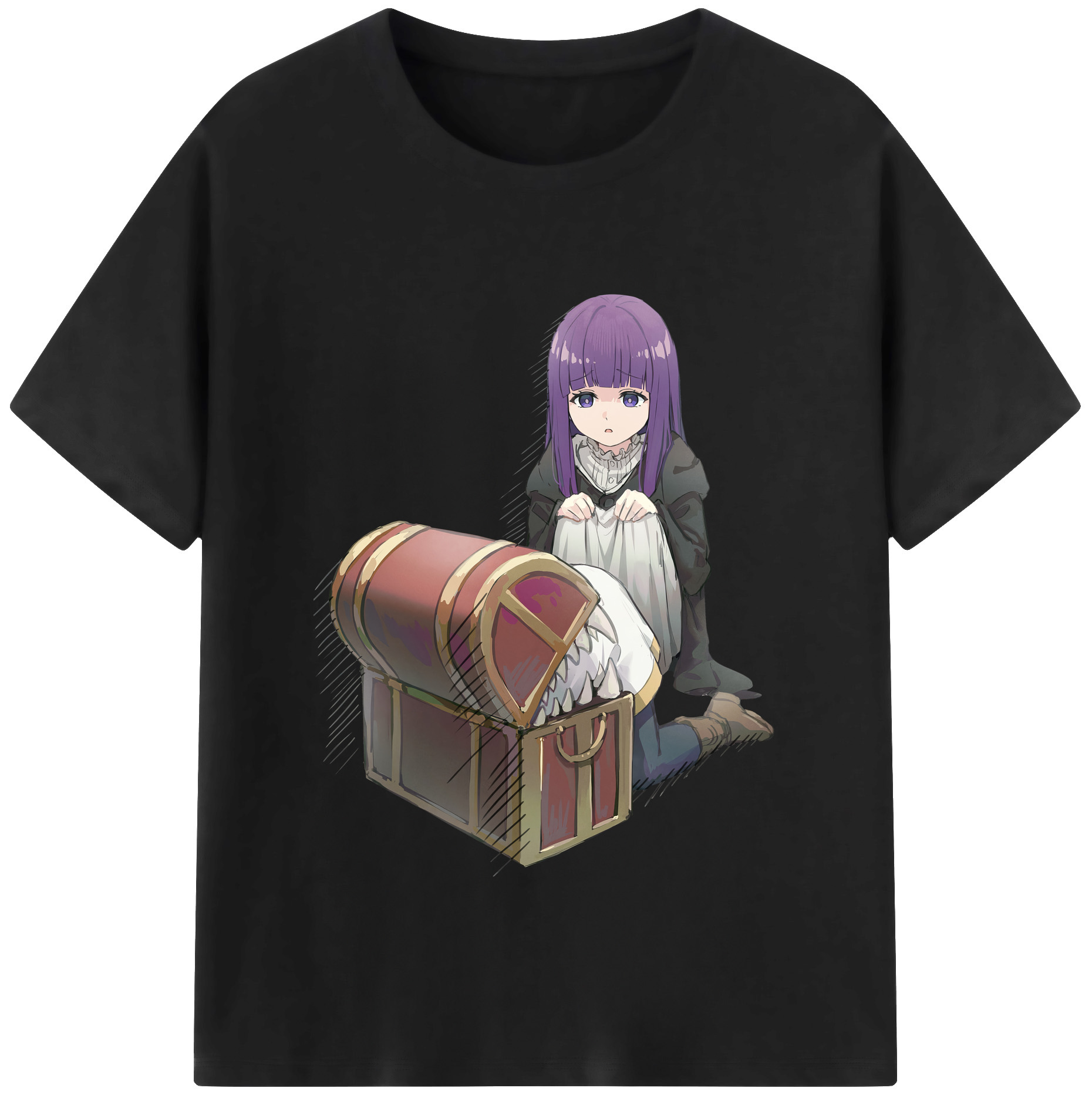 （画像用） 葬送のフリーレン Frieren 綿100％半袖Tシャツ（フロントプリント）