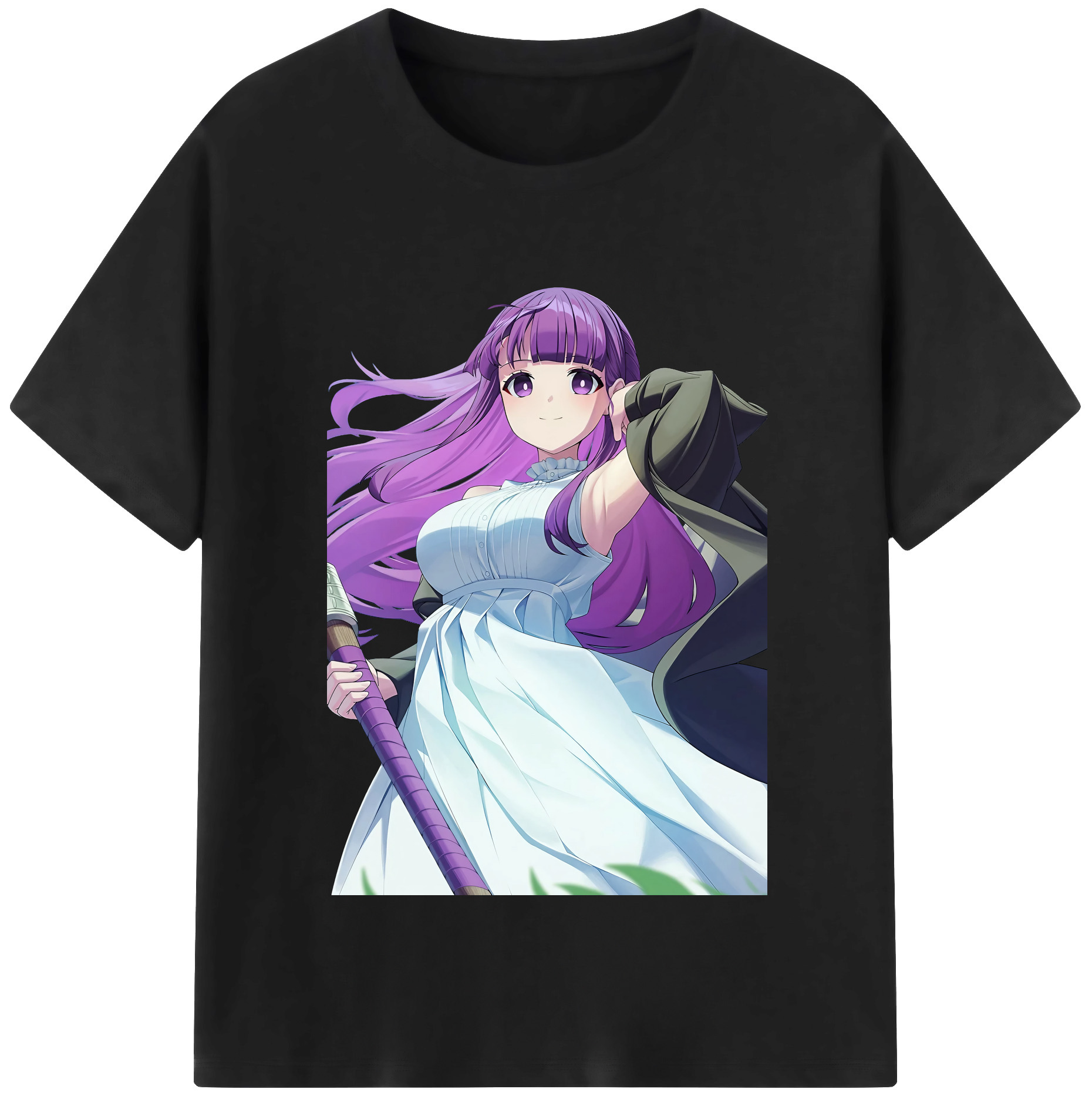 （画像用） 葬送のフリーレン Frieren 綿100％半袖Tシャツ（フロントプリント）