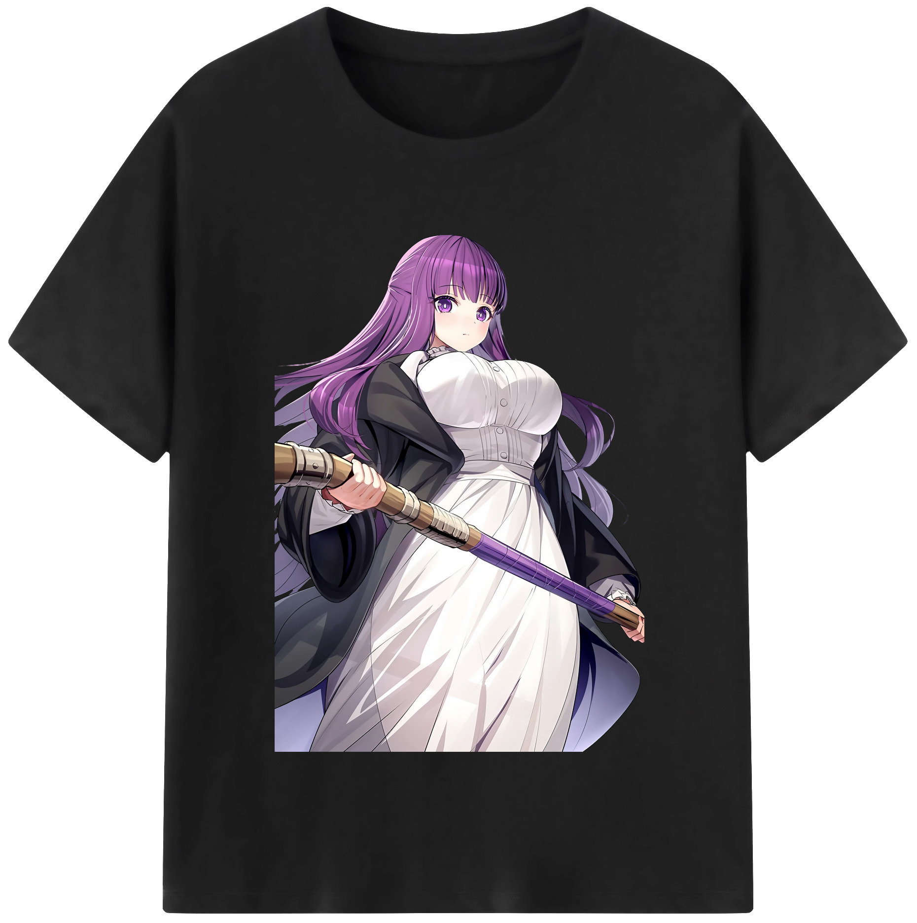 （画像用） 葬送のフリーレン Frieren 綿100％半袖Tシャツ（フロントプリント）