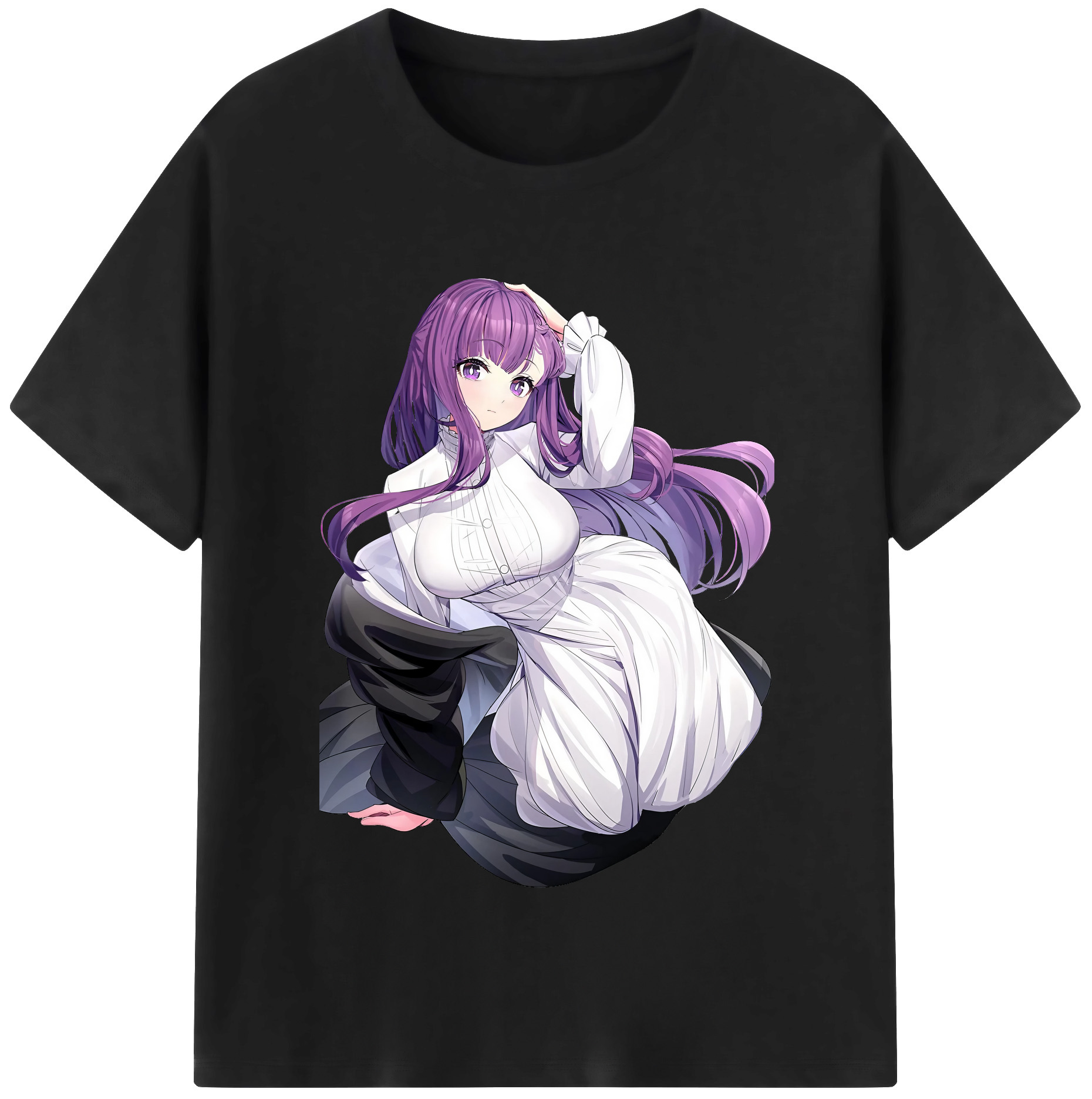 （画像用） 葬送のフリーレン Frieren 綿100％半袖Tシャツ（フロントプリント）