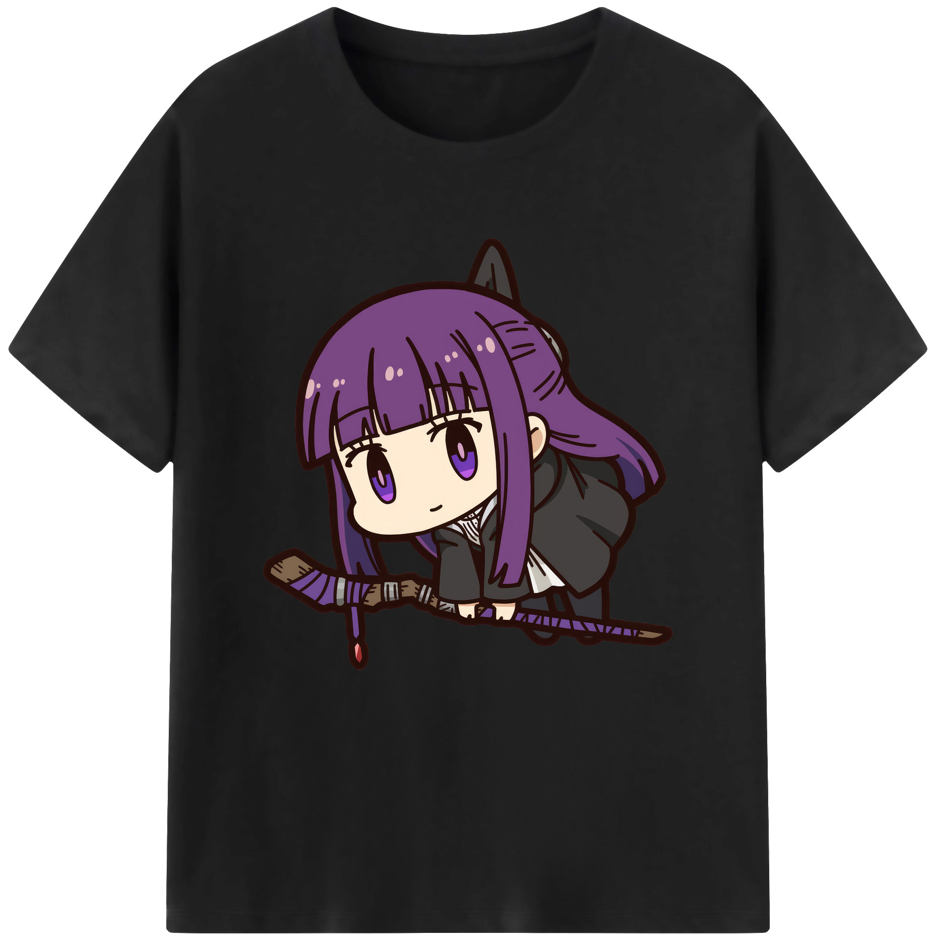 （画像用） 葬送のフリーレン Frieren 綿100％半袖Tシャツ（フロントプリント）