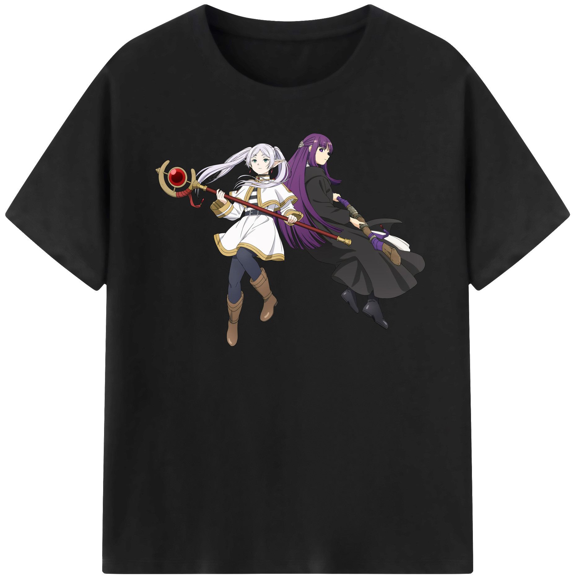 （画像用） 葬送のフリーレン Frieren 綿100％半袖Tシャツ（フロントプリント）