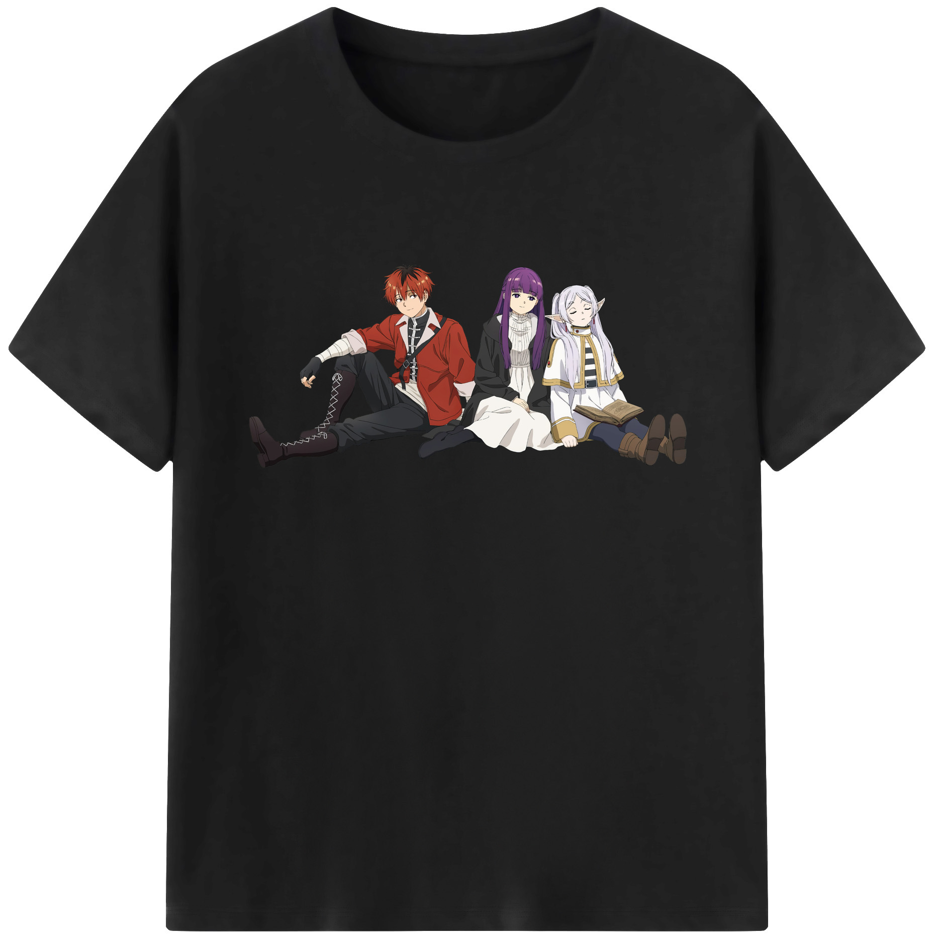 （画像用） 葬送のフリーレン Frieren 綿100％半袖Tシャツ（フロントプリント）