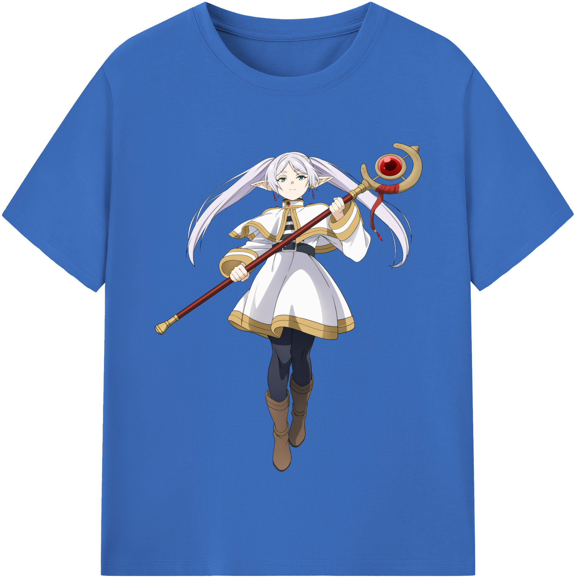 （画像用） 葬送のフリーレン Frieren 綿100％半袖Tシャツ（フロントプリント）