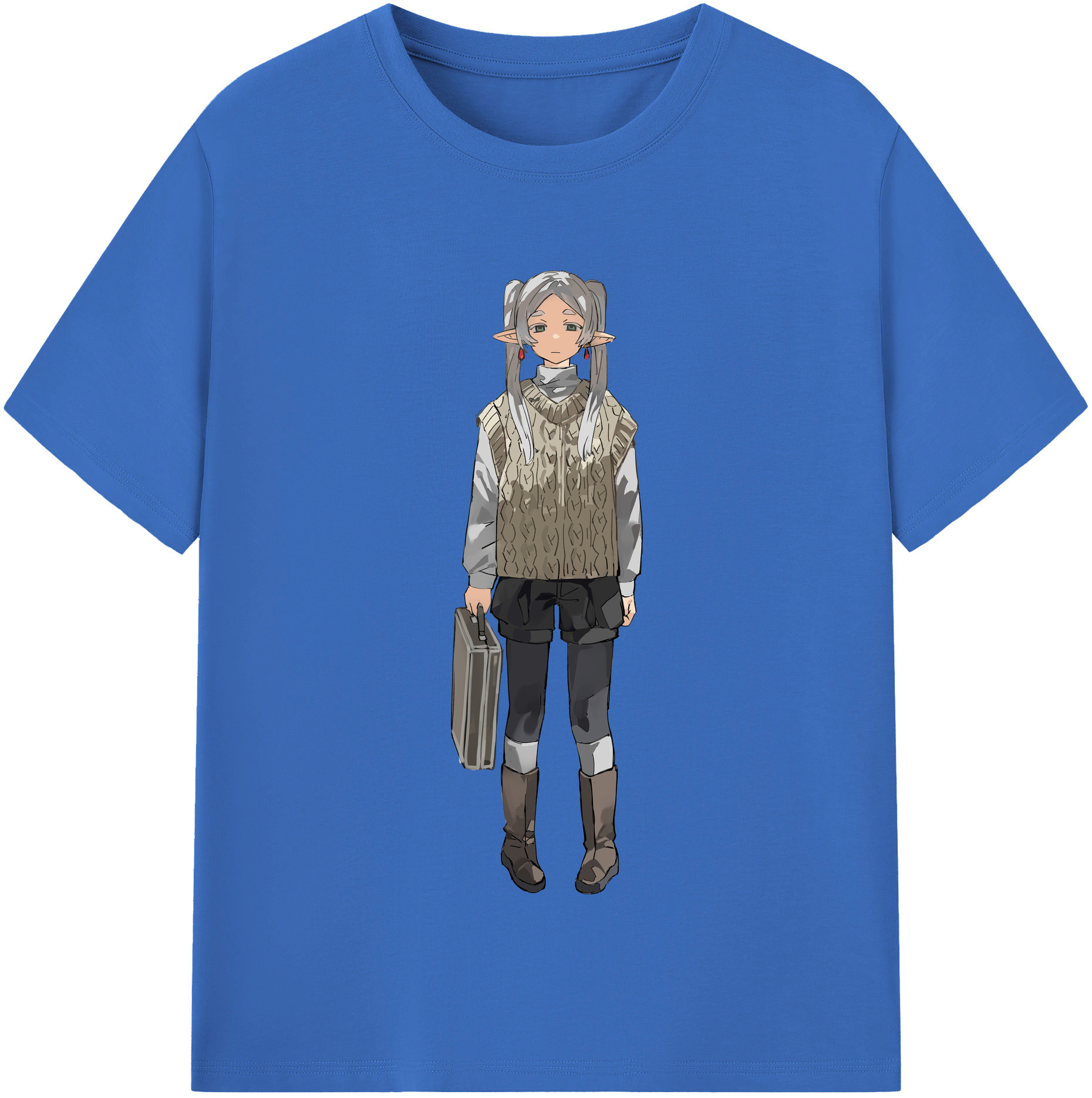 （画像用） 葬送のフリーレン Frieren 綿100％半袖Tシャツ（フロントプリント）