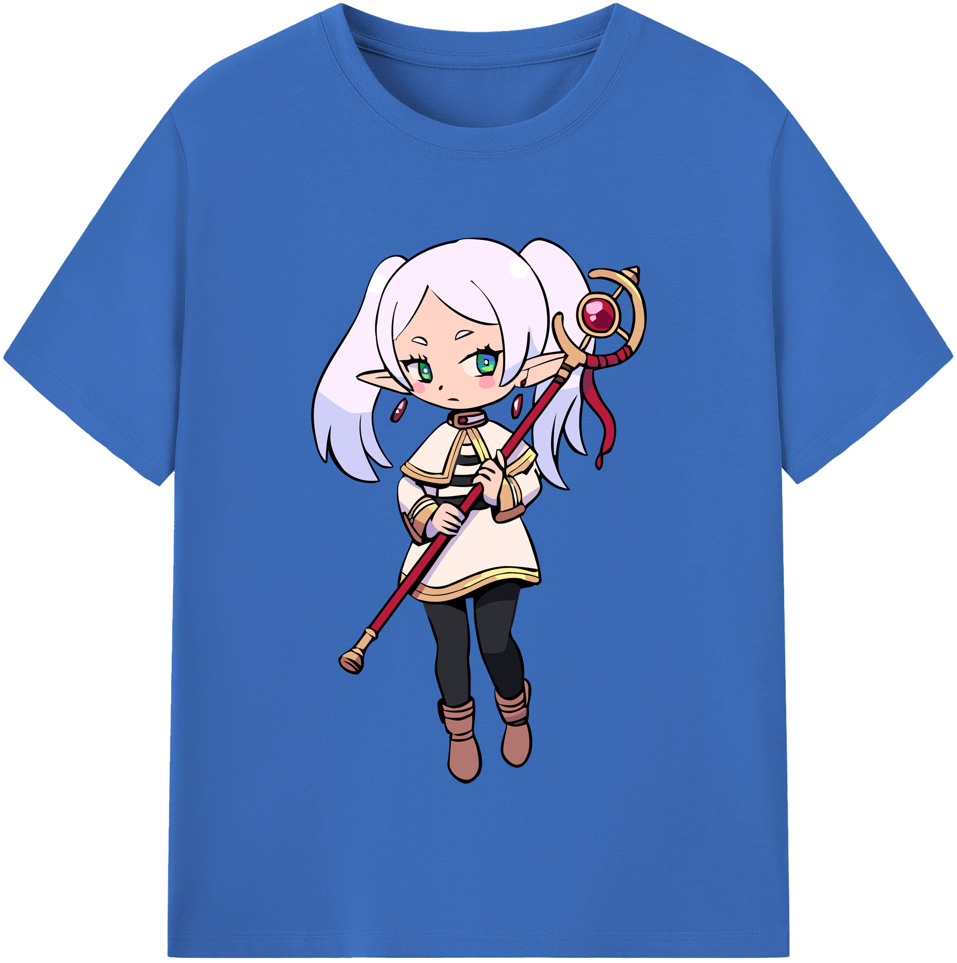 （画像用） 葬送のフリーレン Frieren 綿100％半袖Tシャツ（フロントプリント）