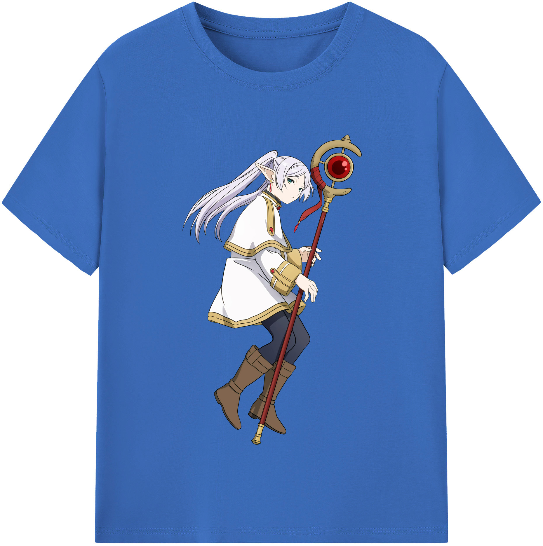 （画像用） 葬送のフリーレン Frieren 綿100％半袖Tシャツ（フロントプリント）